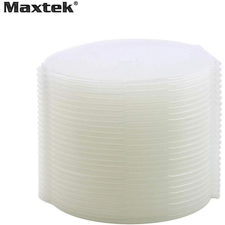Maxtek 50 Pack Clear Transparent Round Clamshell Cd Dvd Case, With Lock