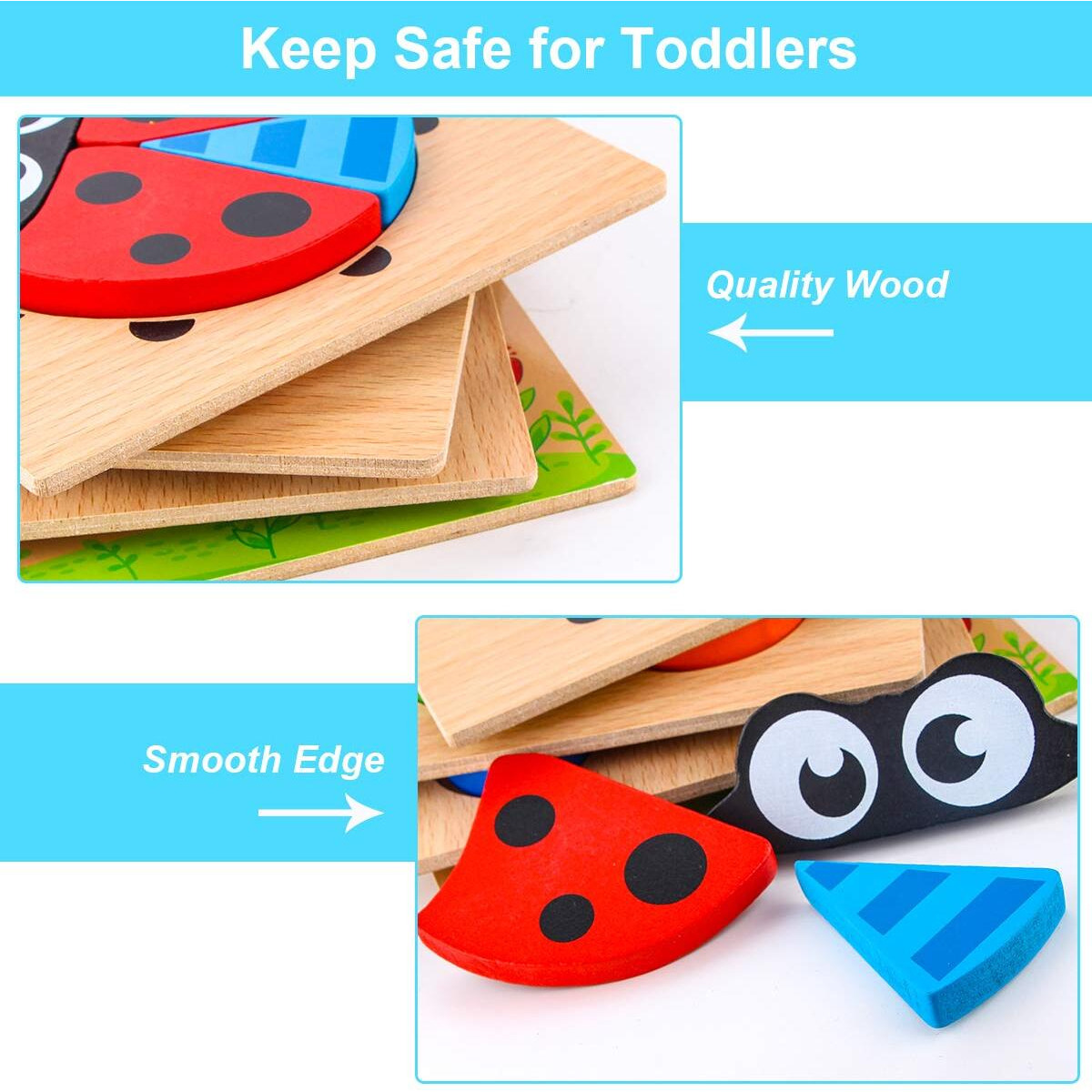 Skyfield Wooden Vehicle Puzzles For Toddlers 1 2 3 Years Old, Boys &Girls Educational Toys Gift With 4 Vehicle Patterns, Bright Vibrant Color Shapes, Customize Gift Box Ready(Vehicle)