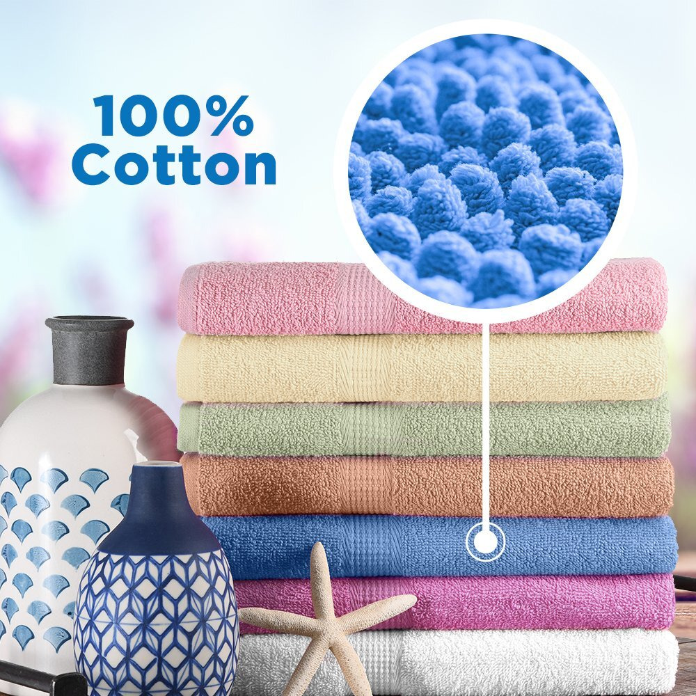 Crystaltowels 7-Pack Bath Towels - Extra-Absorbent - 100% Cotton - 27"" X 52""
