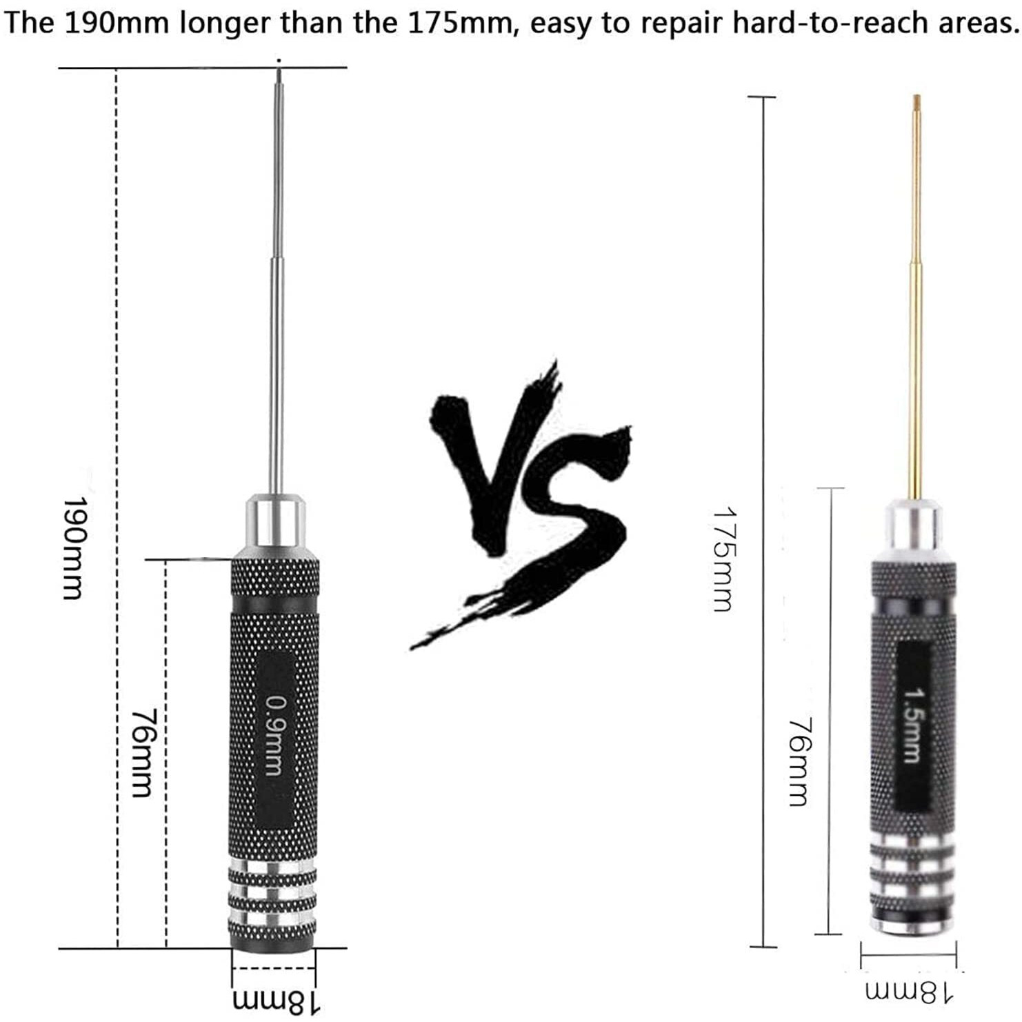Hobby-Ace Rc Hex Driver Set - 4Pcs Hex Allen Screwdriver Kit 1.5Mm 2.0Mm 2.5Mm 3.0Mm Key Driver Repair Tools For Rc Car Traxxas Helicopter3
