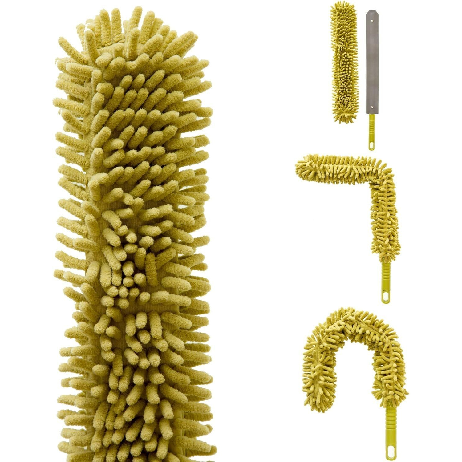 Doca High Reach Duster Kit With Extension Pole Head Only - No Pole (6+ Reach), Webster Cobweb Duster With Extension Pole, Includes Feather, Fan, And Cobweb Dusters, Spider Web Brush With Pole