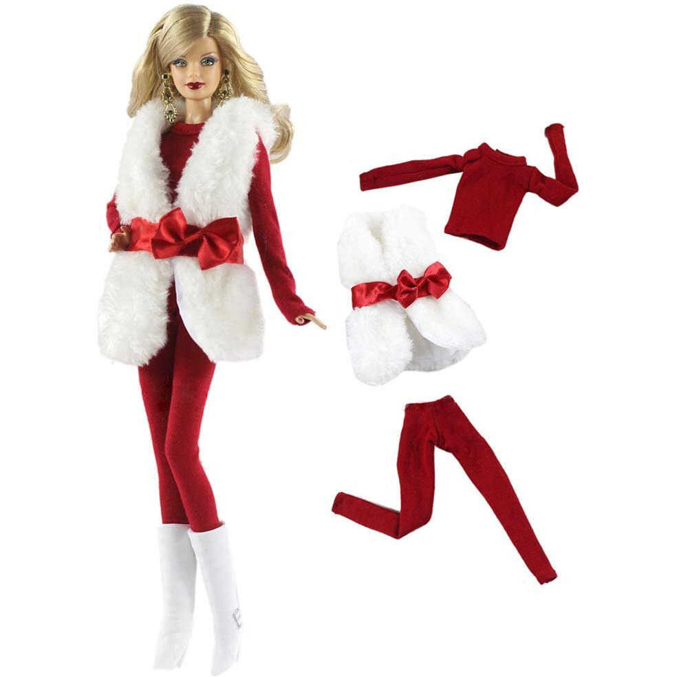 Doll Clothes, 5 Outfits Winter Dresses Pants Bag Hat For 11.5 Inches Dolls Accessories Random Style