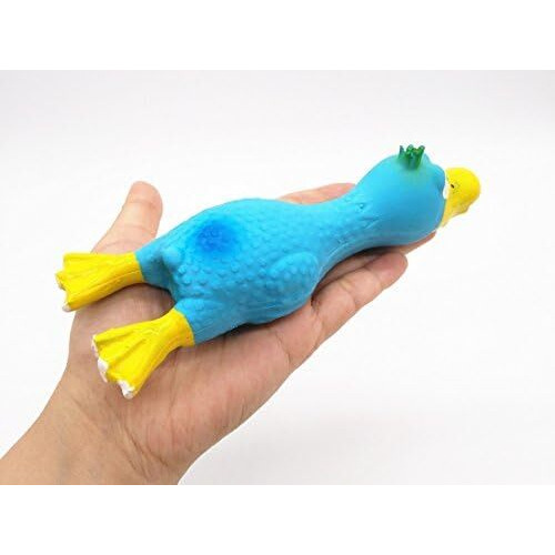 4Pcs Safe Latex Dog Squeaky Toys, 6.6"" Long Soft Chew Molar Dog Small Screaming Rubber Chicken Toys, For Puppy Small Medium Dogs
