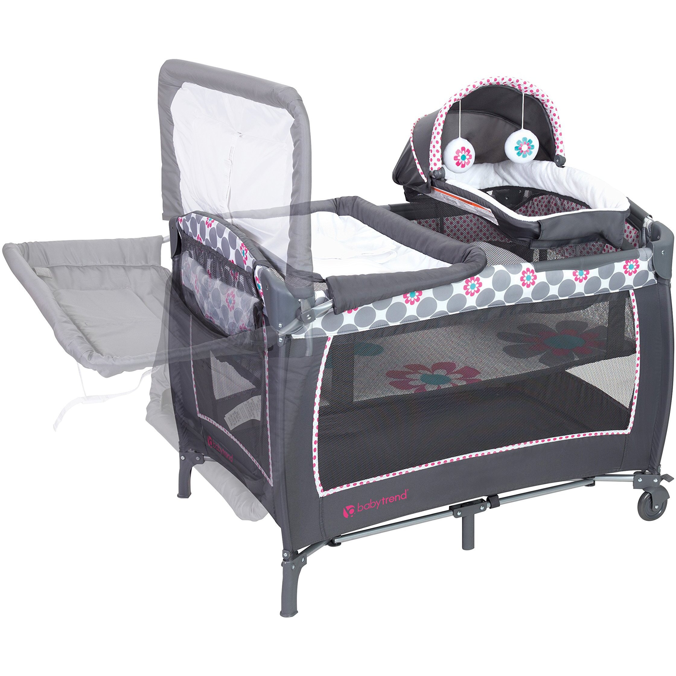 Baby Trend Lil' Snooze Deluxe Ii Nursery Center Playard, Daisy Dots