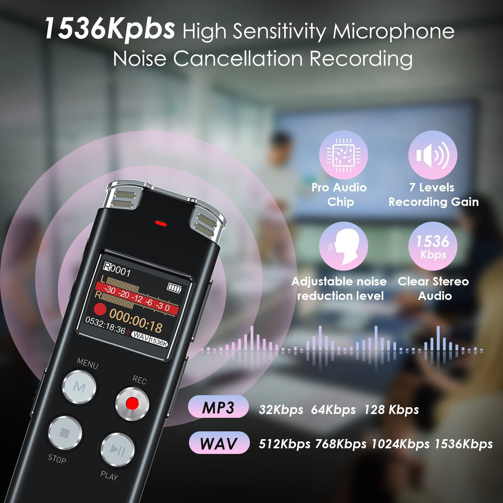 128Gb Digital Voice Recorder With Playback Voice Activated Recorder For Lectures Meetings Interviews - Evistr Dictaphone Recording Device Tape Recorder Portable Mini, Audio Recorder With Usb, Mp3