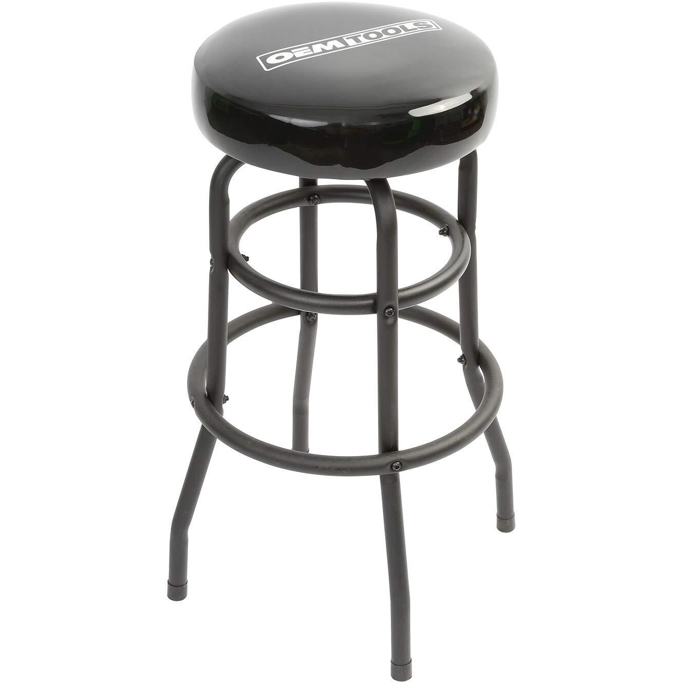 Oemtools 24910 Garage Counter Stool, Matte Black Finish, Stool Chair For Shop Work, Work Bench Swivel Stool, Garage Work Bench Stool, Cushioned Stools