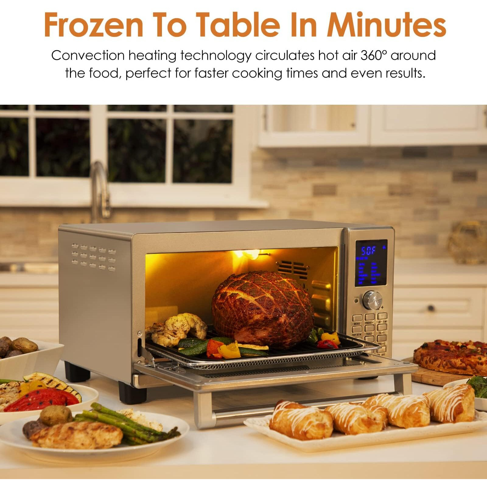 Nuwave Bravo Xl Air Fryer Toaster Smart Oven, 12-In-1 Countertop Grill/Griddle Combo, 30-Qt Xl Capacity, 50F-500F Adjustable In Precise 5F Increments, Integrated Smart Thermometer, Linear T Technology