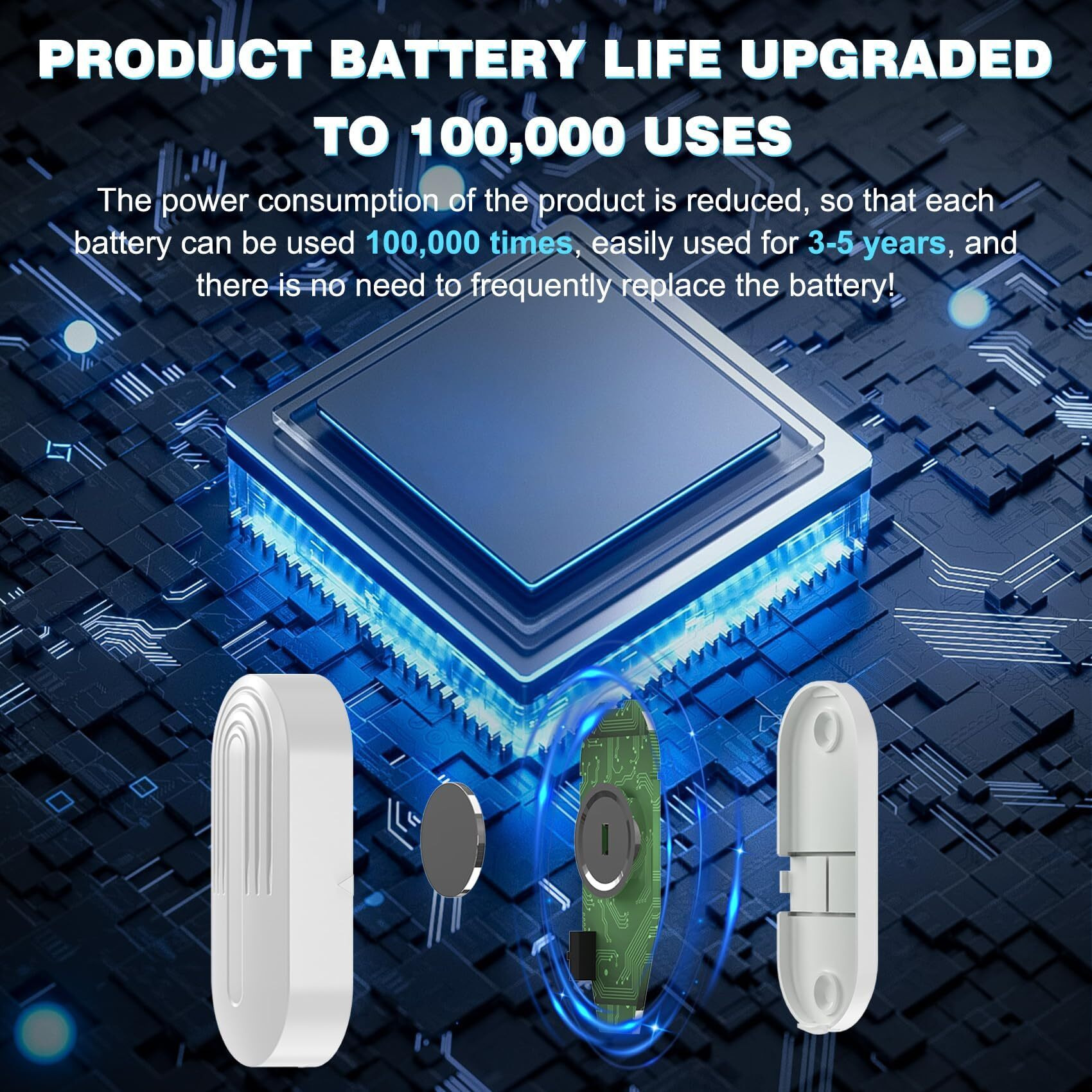 Sanjie Door Chime, Door Open Contact Sensor Alarm For Business/Store/Home/Office When Entering, With 600 Ft Range,55 Chimes 5 Adjustable Volume 2 Receivers +2 Sensors