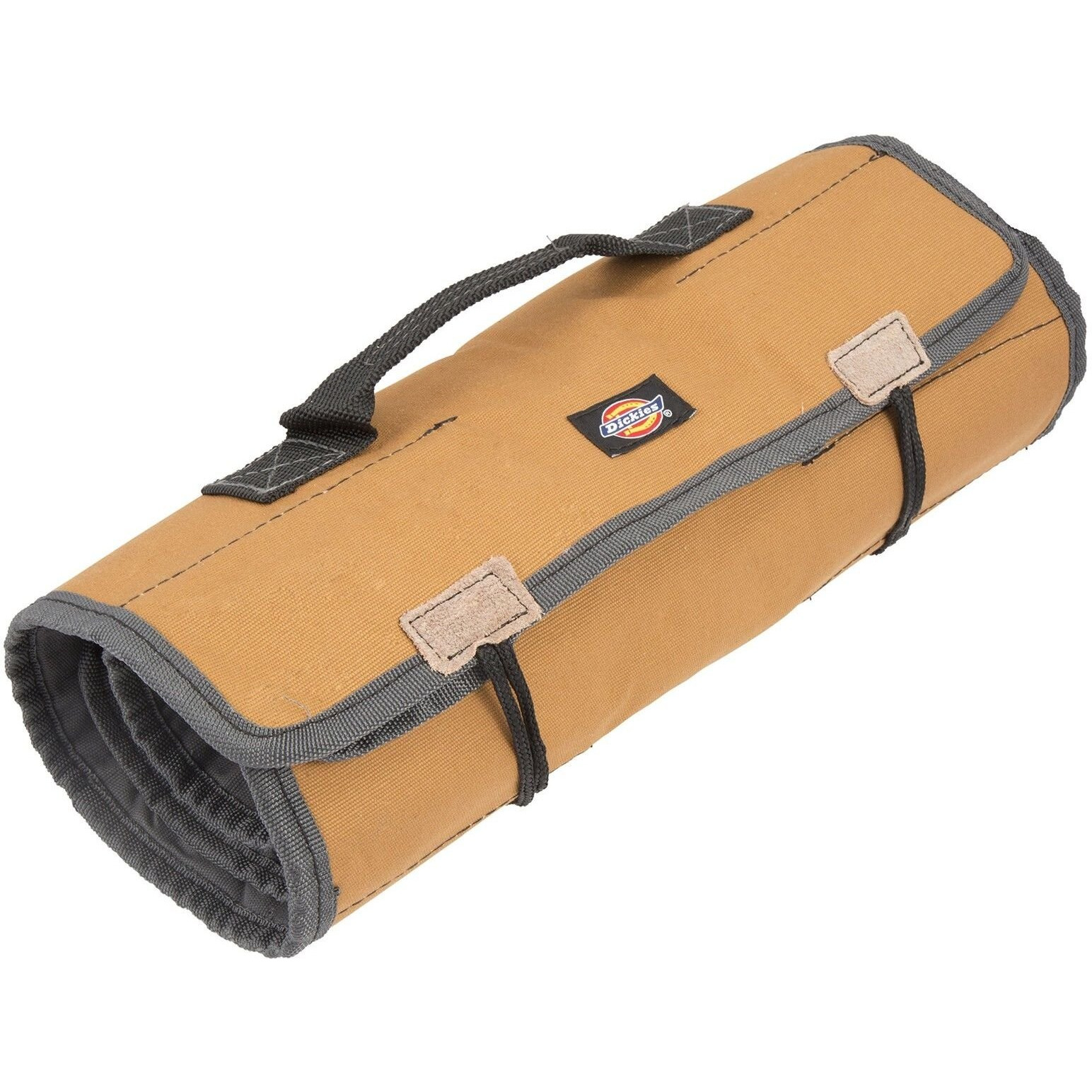 Dickies Large Wrench/Screwdriver Organizer Roll For Mechanics, 23 Tool Pockets, Durable Canvas Construction, 26 In. X 14.25 In. Unrolled, Grey/Tan