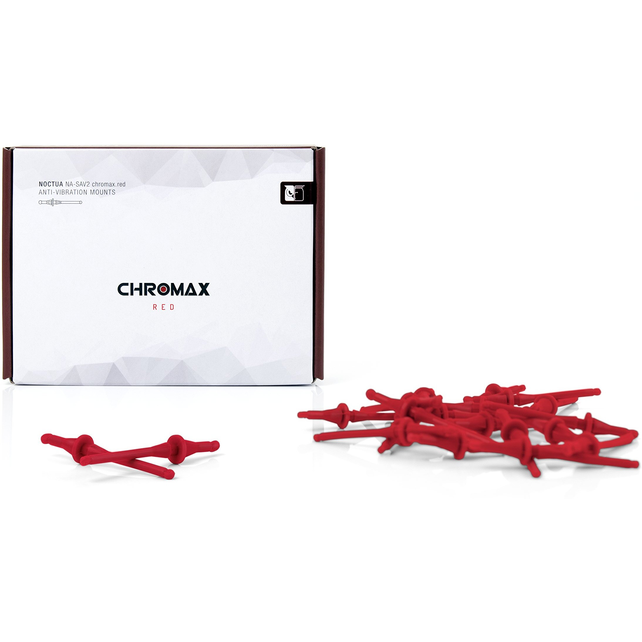 Noctua Na-Sav2 Chromax.Red, Silicone Anti-Vibration Fan Mount Set (Red, 20-Pack)
