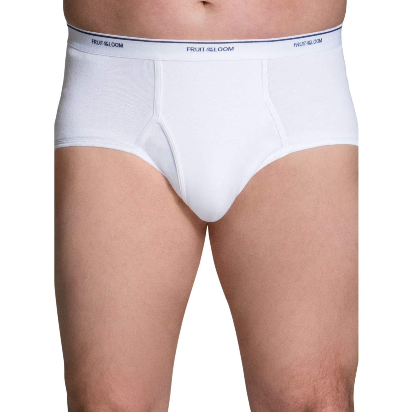 Fruit Of The Loom Mens 6-Pack Classic White Brief Extended Sizes Underwear, White, Xx-Large Us