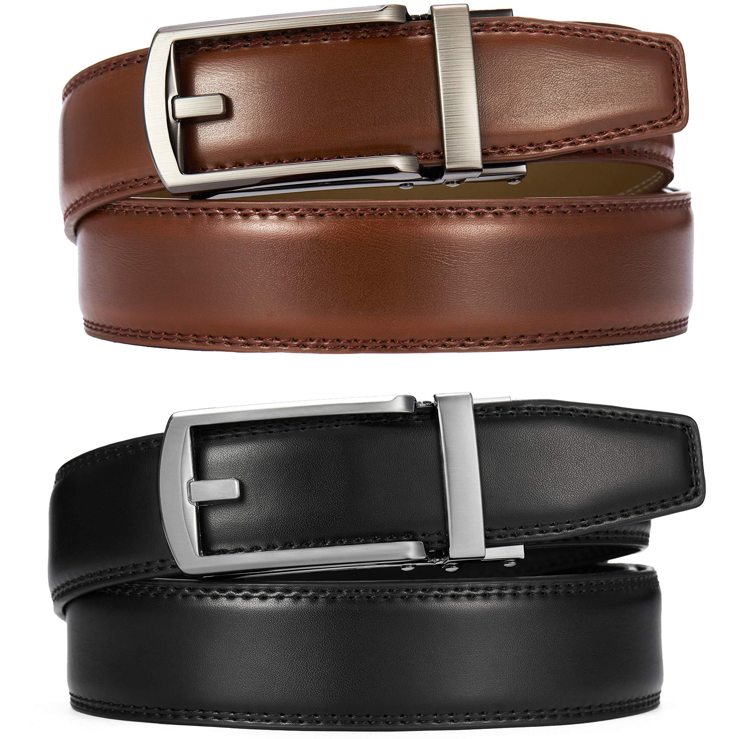 Chaoren Click Belt For Men 2 Pack - Mens Dress Belt 1 1/4"" In Packing Box - Design Belt Meet Almost Any Occasion And Outfit