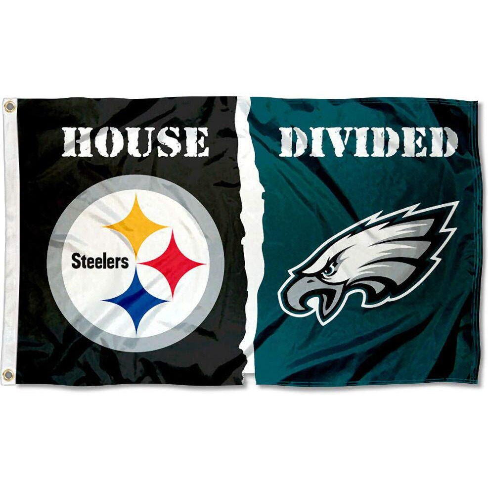 Wincraft Pittsburgh Steelers And Philadelphia Eagles House Divided Flag
