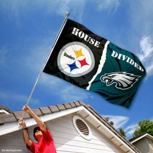 Wincraft Pittsburgh Steelers And Philadelphia Eagles House Divided Flag