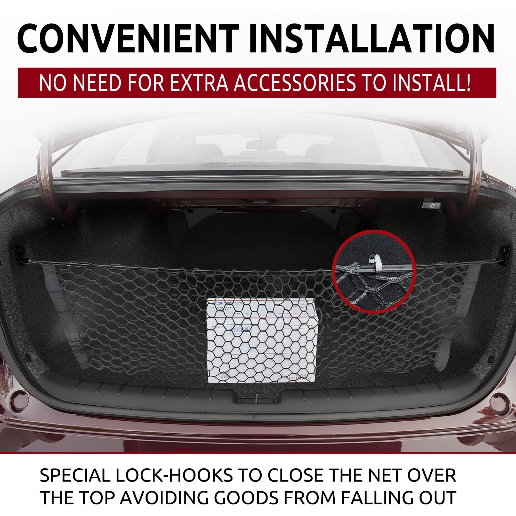 Envelope Style Trunk Cargo Net For Honda Accord Sedan 4-Door 2013 14 15 16 17 2018 2019 2020 2021