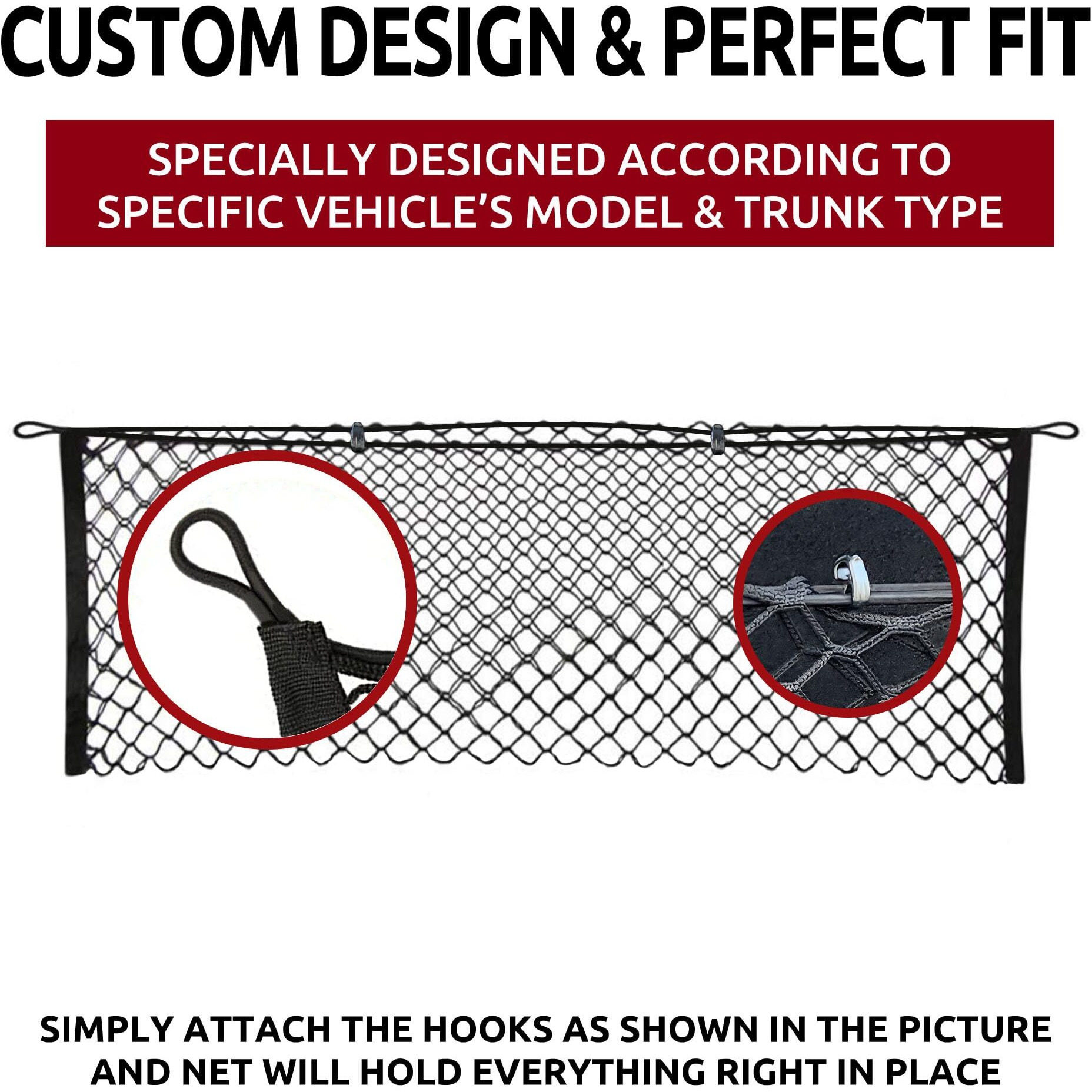 Envelope Style Trunk Cargo Net For Honda Accord Sedan 4-Door 2013 14 15 16 17 2018 2019 2020 2021