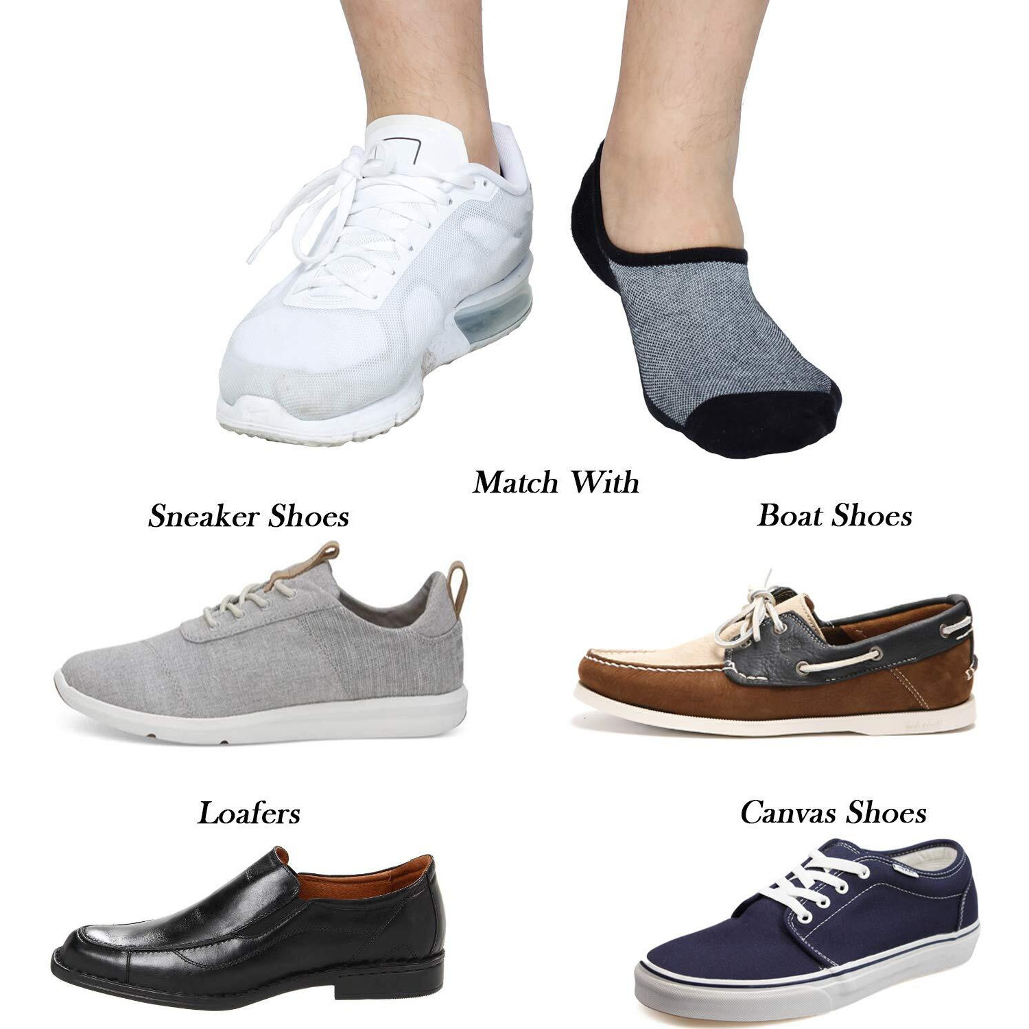 Jormatt 8 Pairs Men's No Show Socks Sneaker Shoes Mesh Knit Low Cut Socks Comfort Cotton Athletic Casual Non Slip Socks Multicolor, Men Shoes Size 10-14