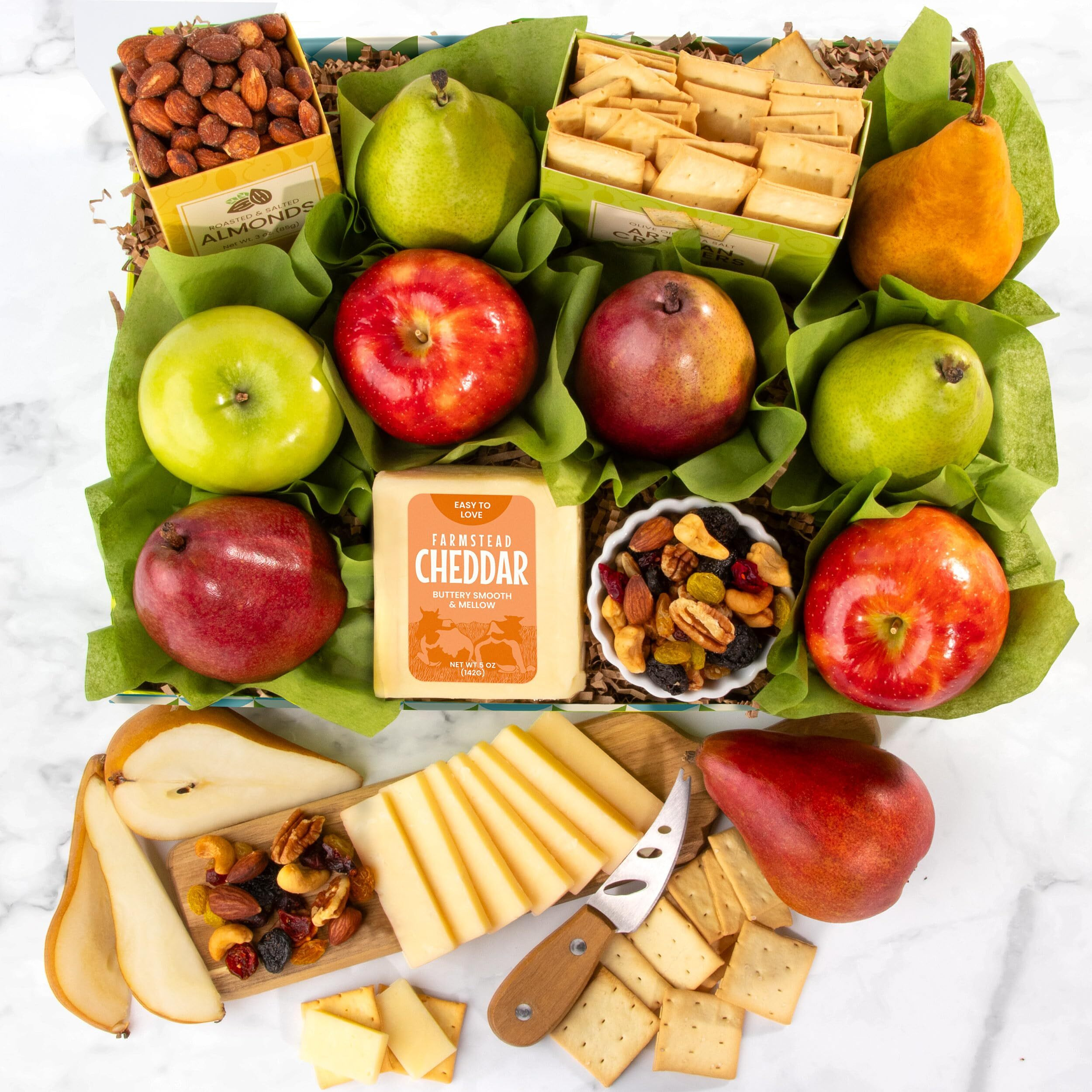 A Gift Inside Sympathy Cheese And Nuts Classic Fruit Basket
