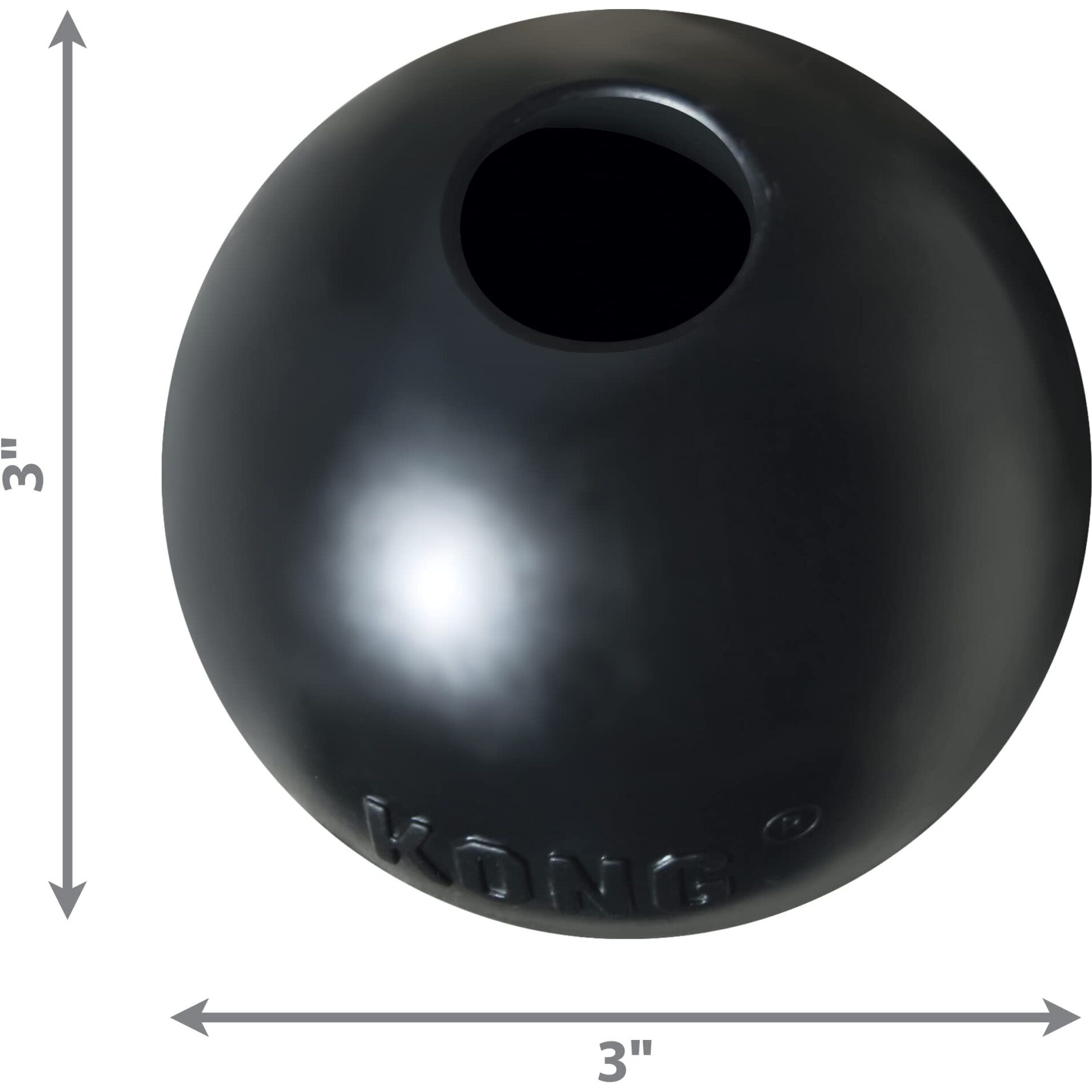 Kong Extreme Ball With Hole - Dog Fetch Toy - Durable Dog Ball Toy For Training, Interactive Playtime & More - Natural Kong Extreme Rubber Ball For Dogs - Black - For Large/Medium Dogs