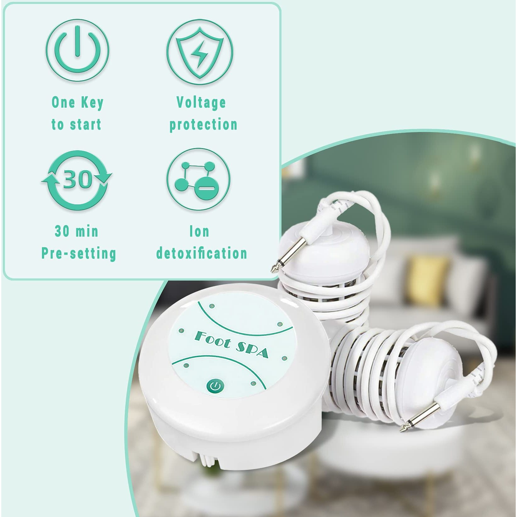 Lecaung Portable Ionic Foot Bath Detox Machine,Ionic Detox Foot Machine, Personal Cleanse Ionic Detox Foot Bath Spa Machine Ion Detox Machine For Home Travel
