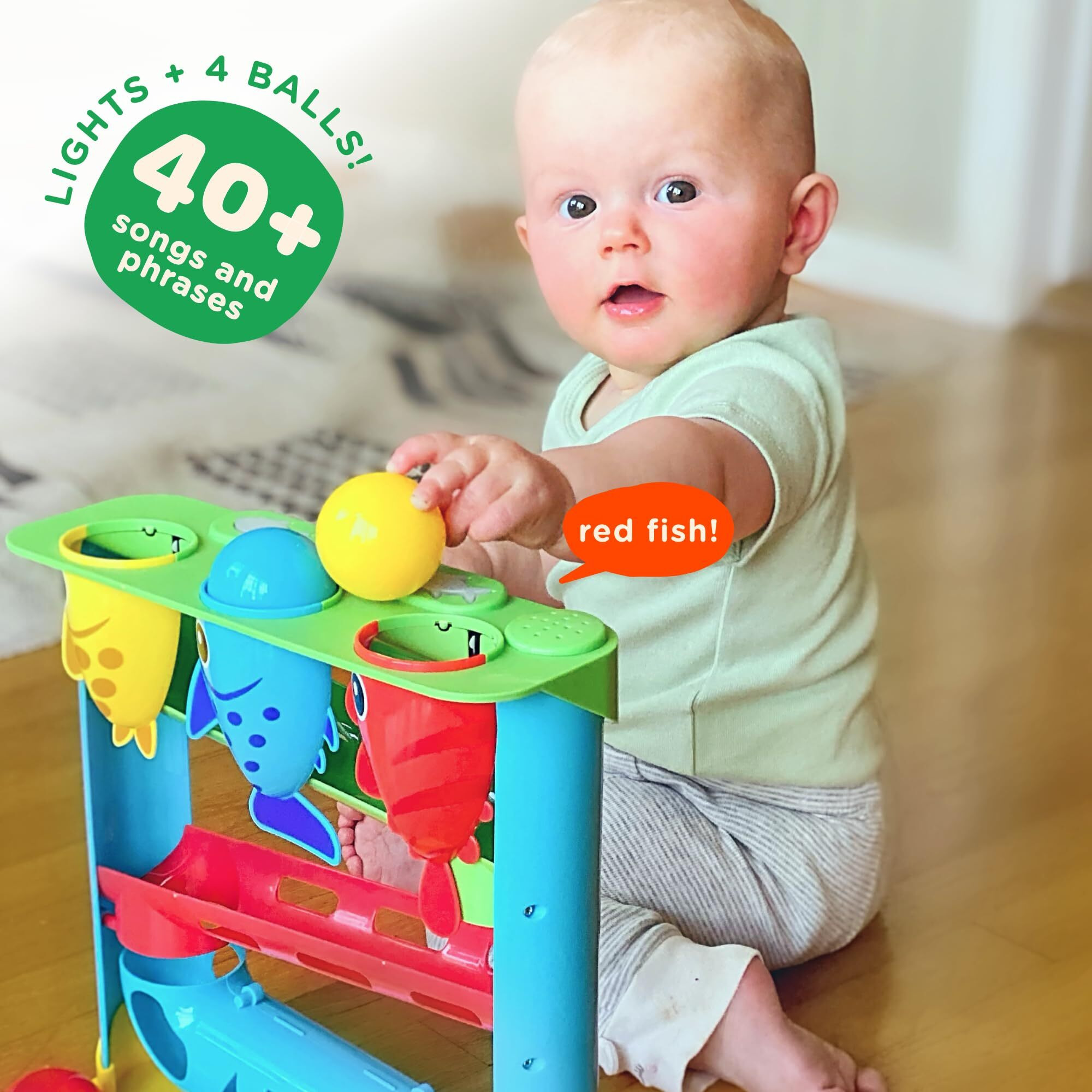 Move2Play, Feed The Fish, Interactive Baby Toy, 1 Year Old Birthday Gift For Boys & Girls, 9-12 Months, 6 7 8 9 10 12+ Months