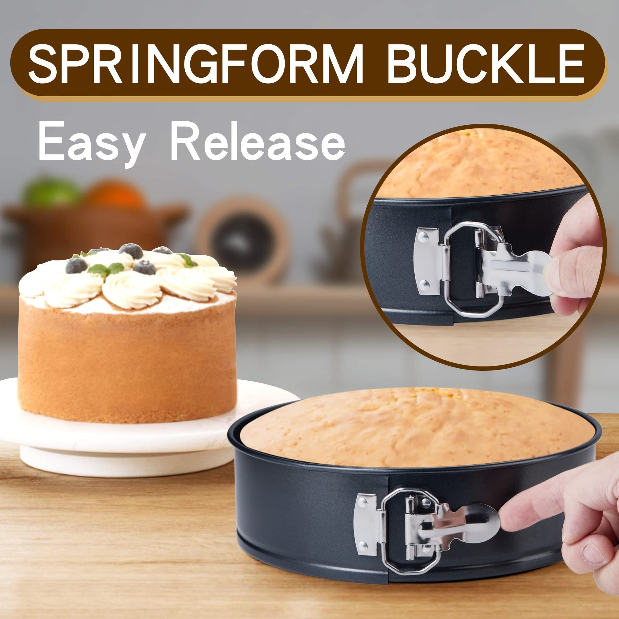 Ishetao Cake Pan Set For Baking, Non-Stick Springform Pans Set Of 4 (4, 7, 9 10Inches), Round Cake Pans,Cheesecake Pan, Leak-Proof Cake Pans With Removable Bottom