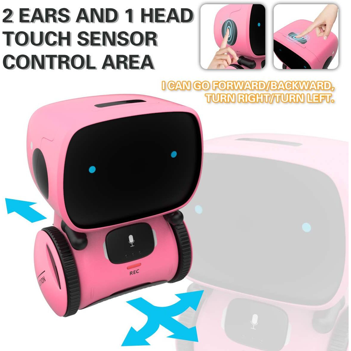 98K Kids Robot Toy, Smart Talking Robots Intelligent Partner And Teacher With Voice Control And Touch Sensor, Singing, Dancing, Repeating, Gift For Boys And Girls Of Age 3 And Up
