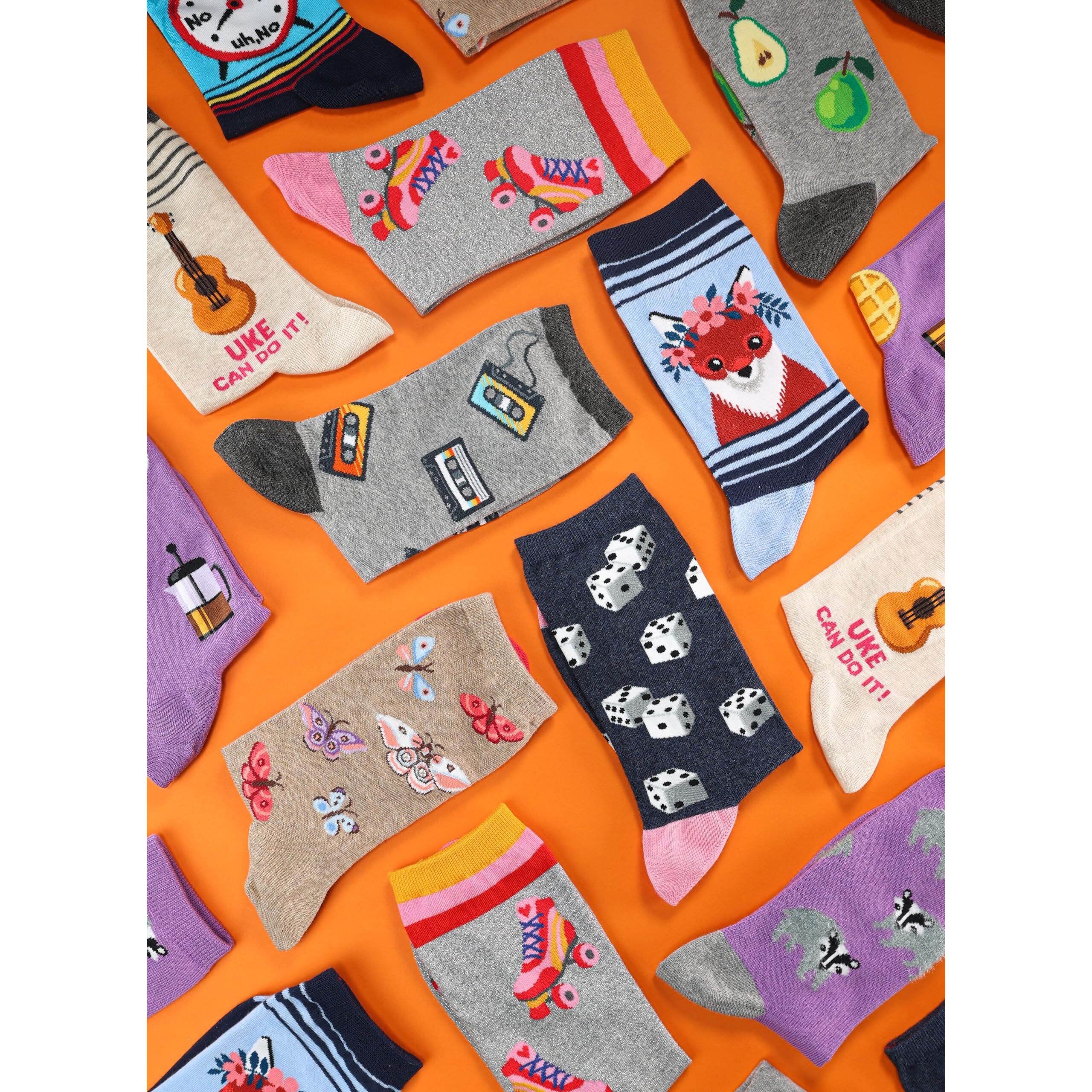 Hot Sox Womens Cat Lovers Novelty Fashion Casual Crew Socks Hosiery, Cats (Hemp), 4 10 Us