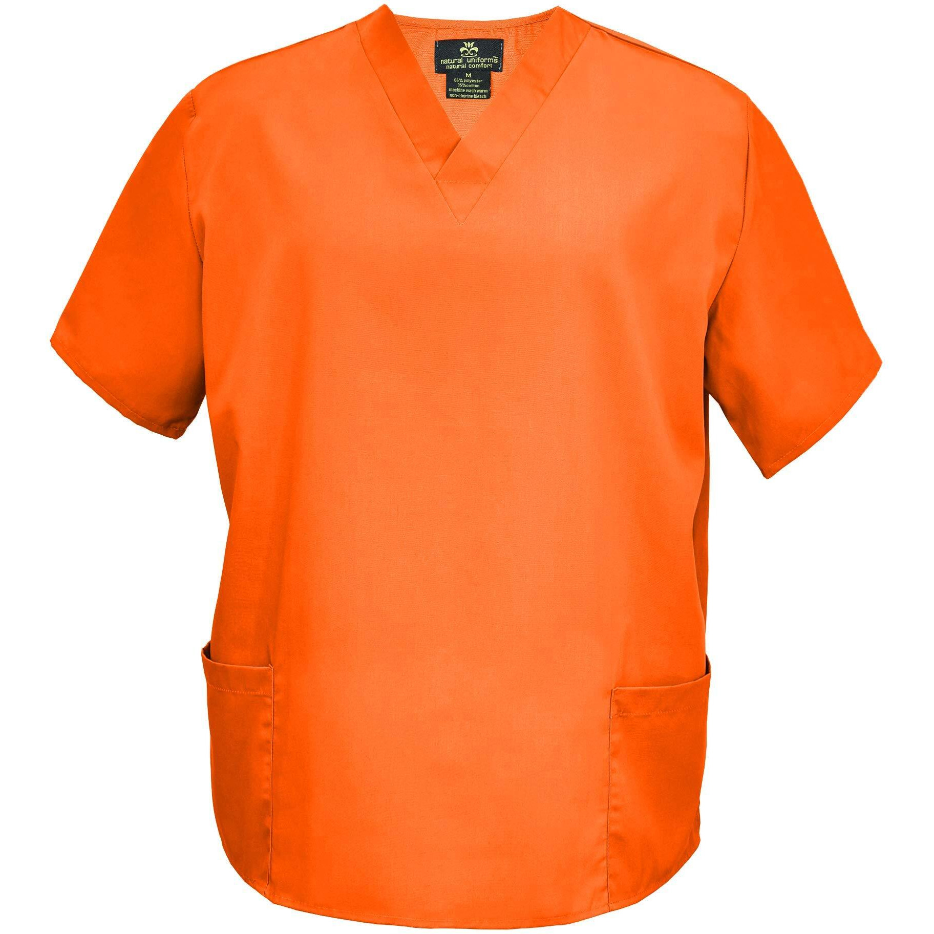 M&M Scrubs Men's Scrub Set Medical Scrub Tops And Pants (Large, Orange)