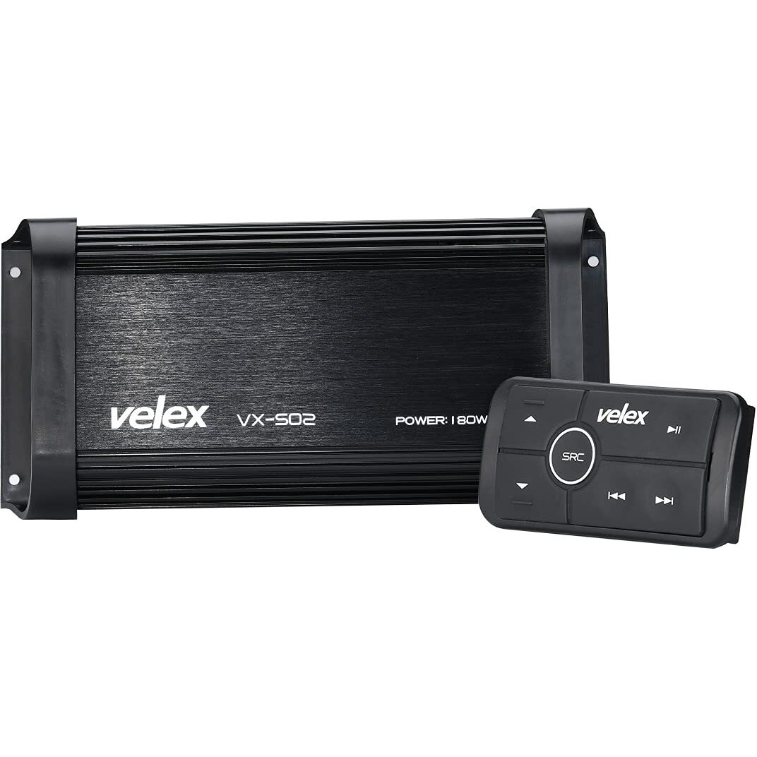 Water Resistant Bluetooth Marine 4 Channel Class A/B Amplifier Media Stereo On Boats Utv Atv Golf Carts And Cars