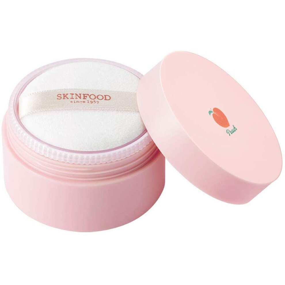 Skinfood Peach Cotton Multi Finish Powder 15G - Peach Extract & Calamin Powder Contained Sebum Control Silky Powder For Oily Skin, Sweet Peach Scent With Baby Skin
