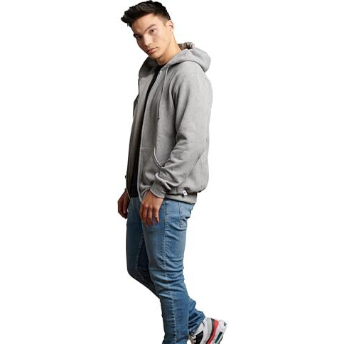 Russell Athletic Men's Dri Power Hooded Zip-Up Sweatshirt, Oxford, Small