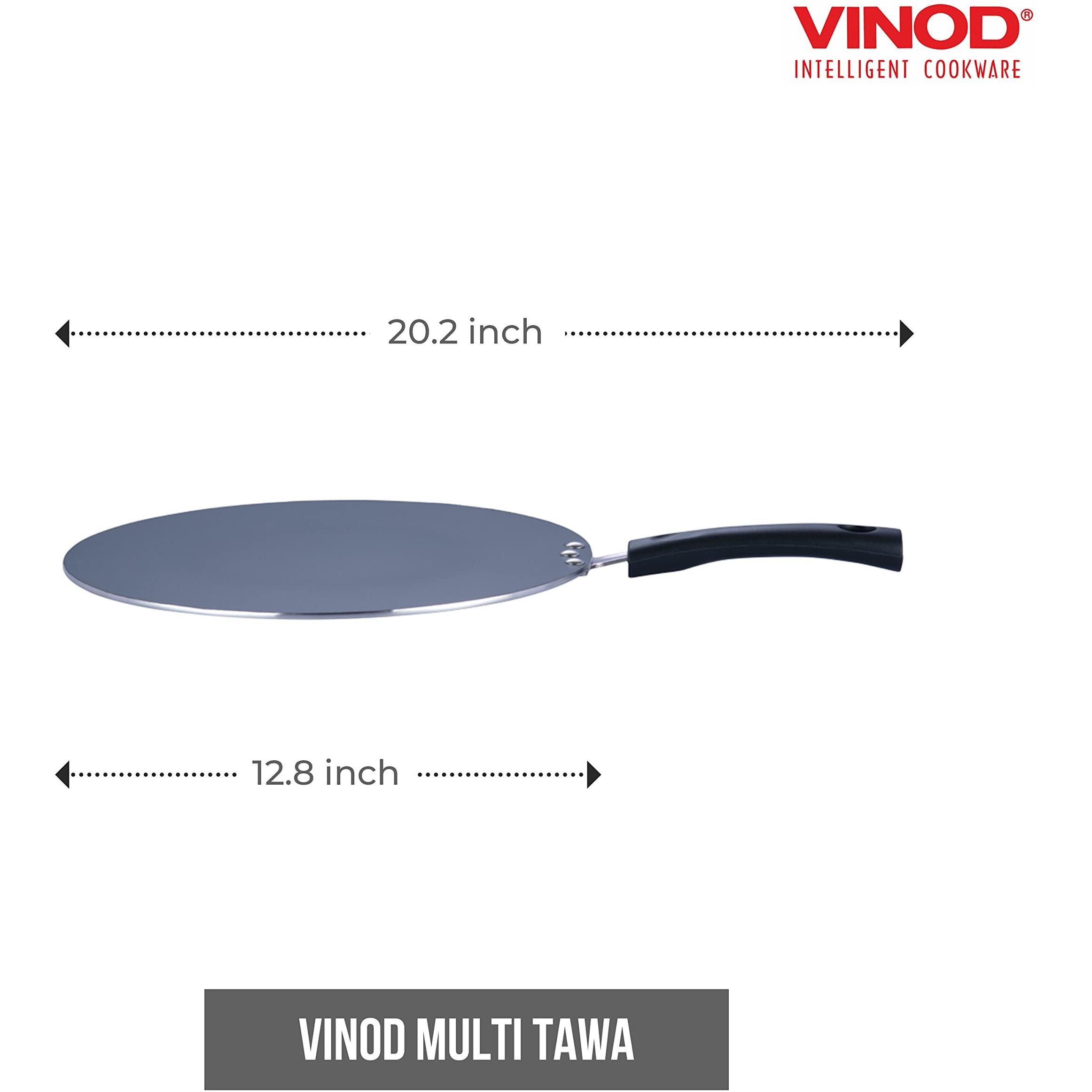 Vinod Flat Non-Stick Multi Tawa, 13 Inch (Crepe Pan/Griddle)
