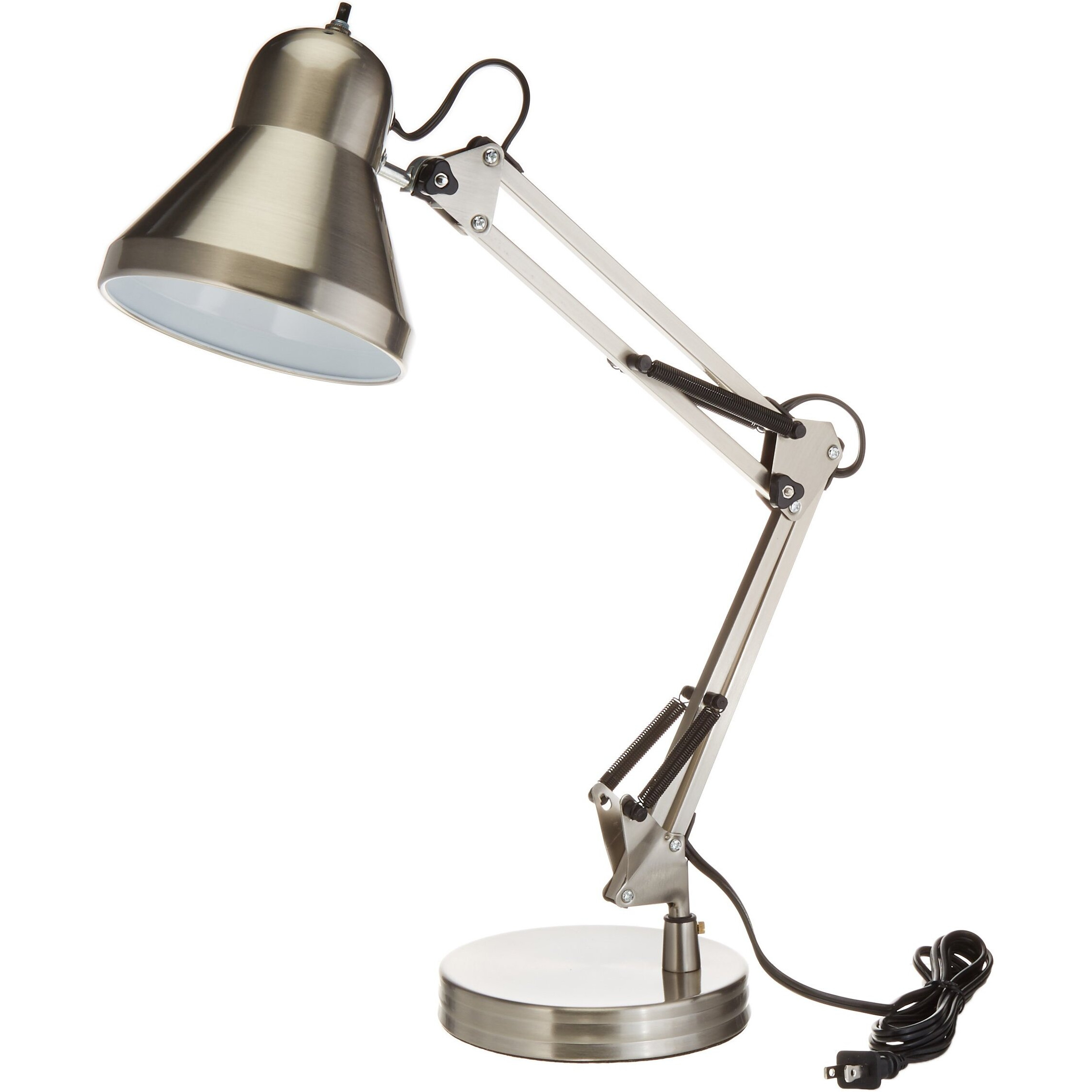 Boston Harbor Wk-618E-3L Swing Arm Lamp Holder For Desk Lamp, Brushed Nickel,Grey