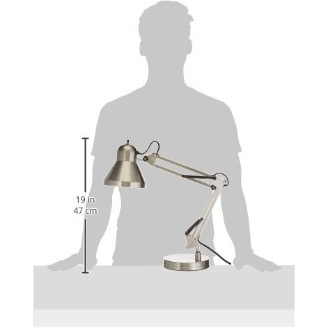 Boston Harbor Wk-618E-3L Swing Arm Lamp Holder For Desk Lamp, Brushed Nickel,Grey