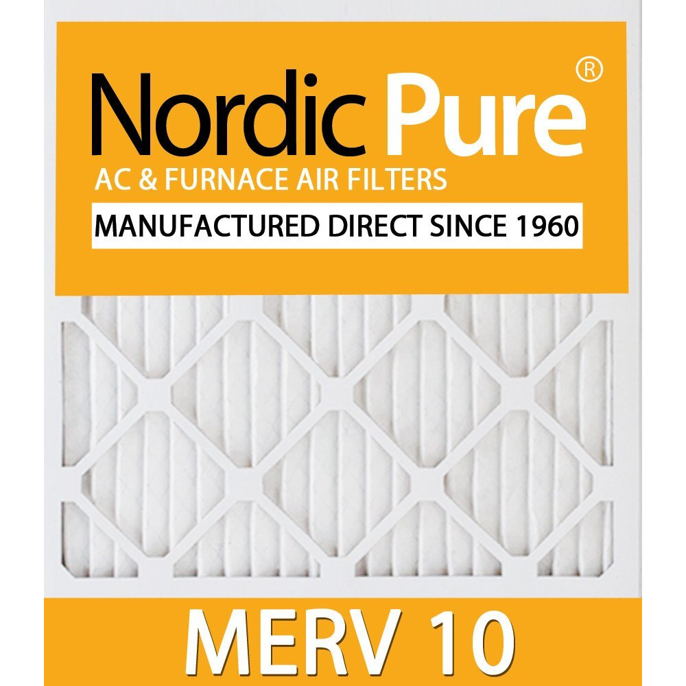 Nordic Pure 12X24X1 (11 1/2 X 23 1/2 X 3/4) Pleated Merv 10 Air Filters 6 Pack