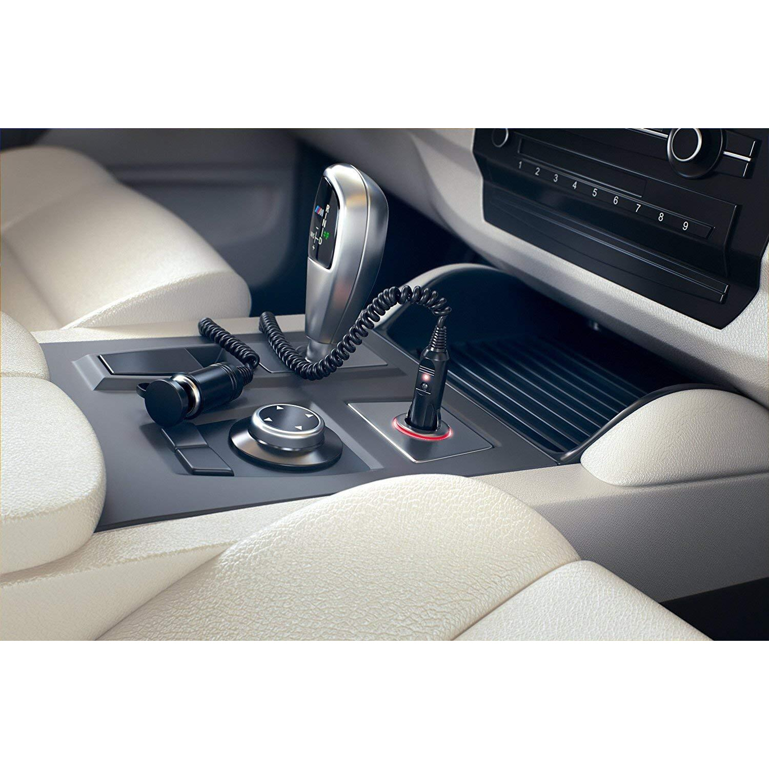 Cigarette Lighter Extension Cord 12V Car Charger Socket Power Plug Cable 18Awg - Ul Listed Extra Long (12 Ft Uncoiled / 2.5 Ft Coiled)