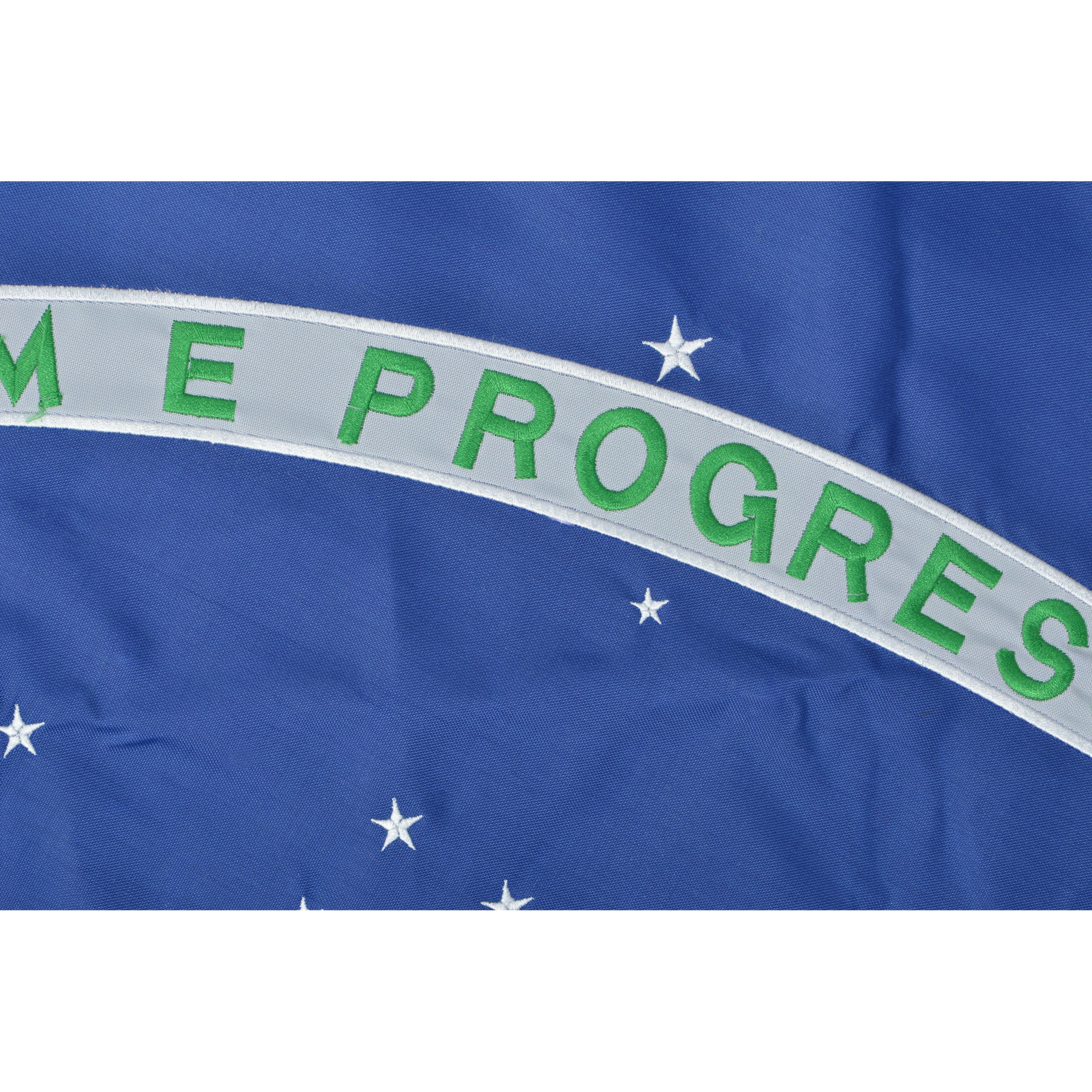 Brazil 3' X 5' Ft 210D Nylon Premium Outdoor Embroidered Brazilian Flag