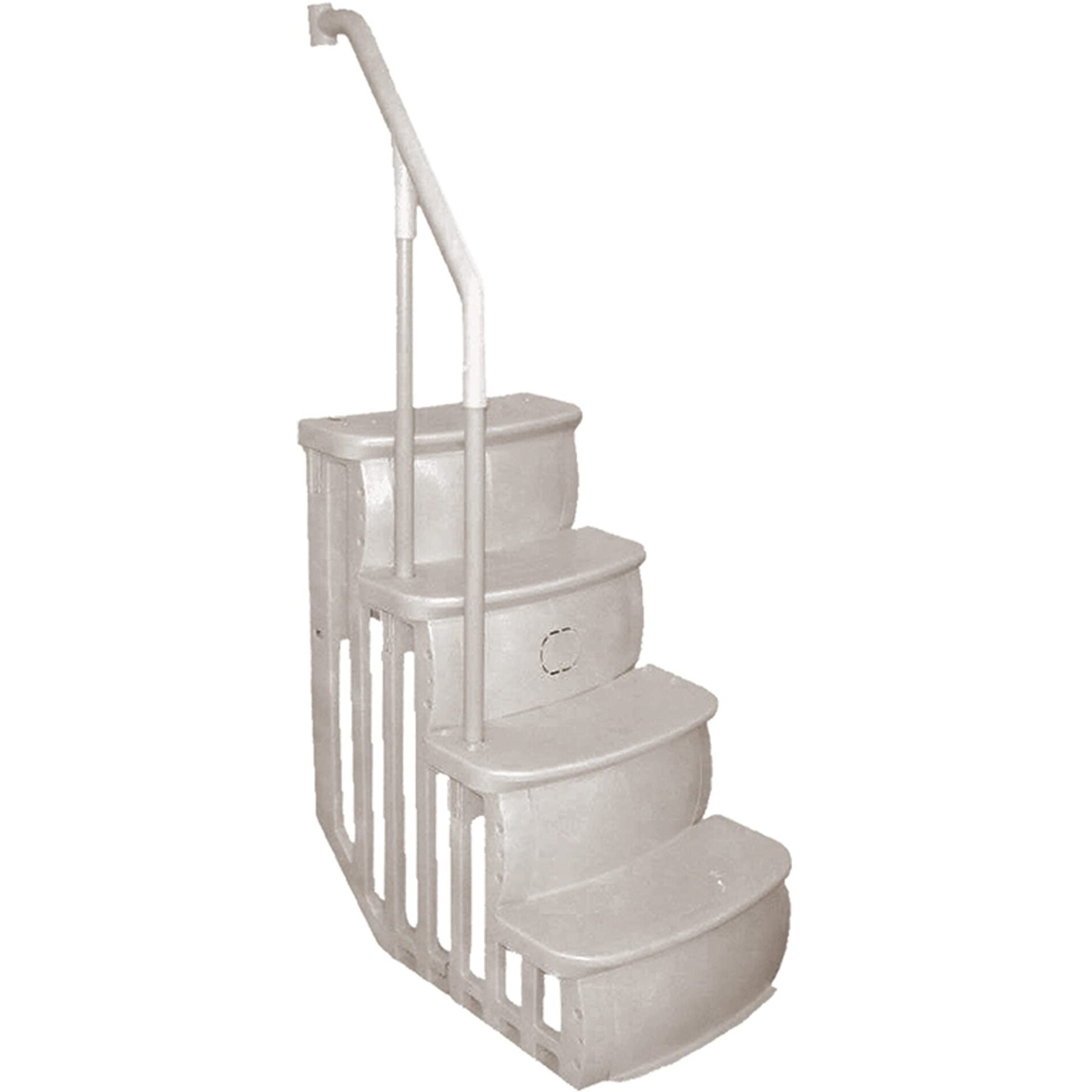 Main Access 200600T 4 Piece 24"" Wide Heavy Duty Adjustable Above Ground Swimming Pool Smart Step Entry System With 200 Pound Capacity, Taupe
