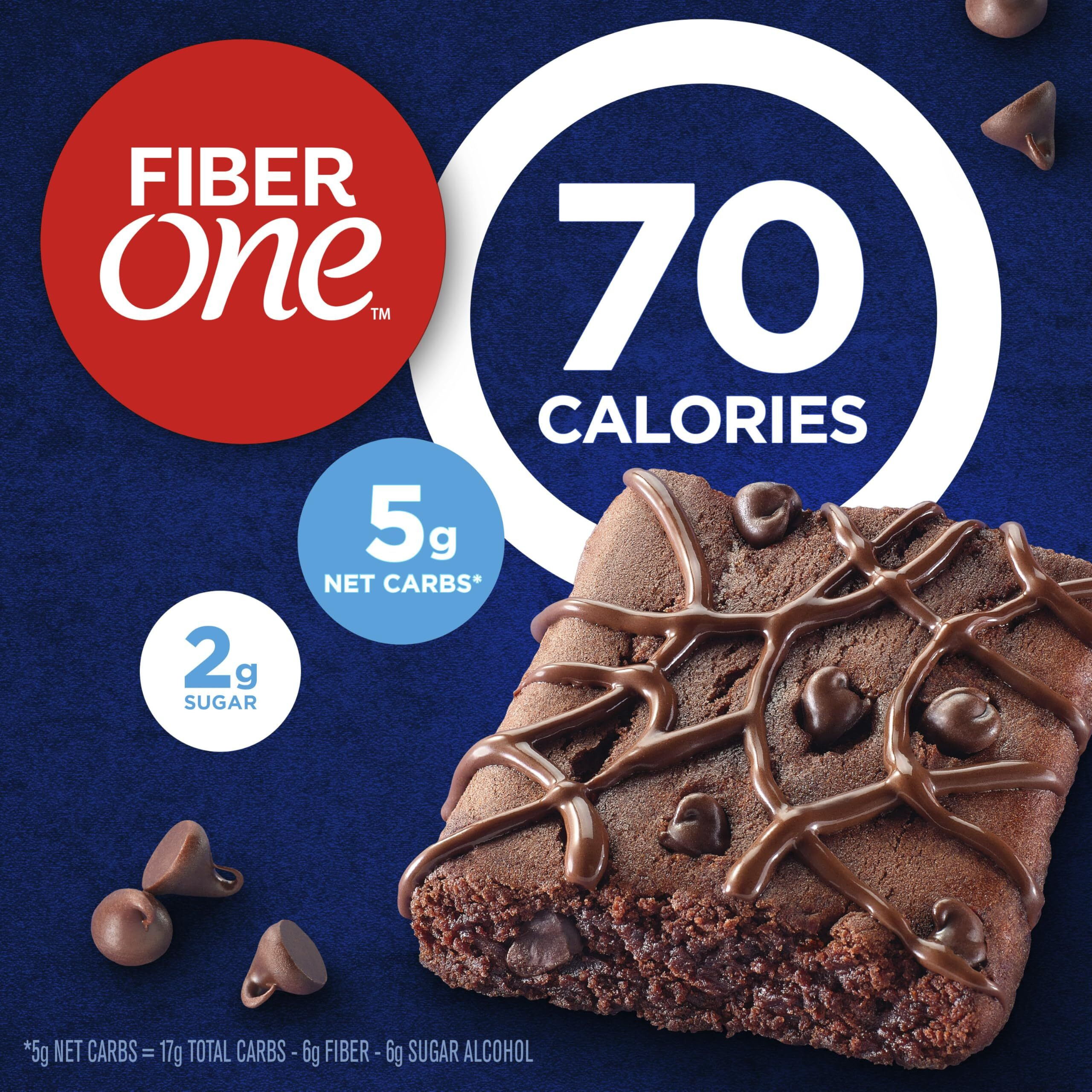 Fiber One 70 Calorie Brownies, Chocolate Fudge, Snack Bars, Value Pack, 12 Bars, 10.6 Oz