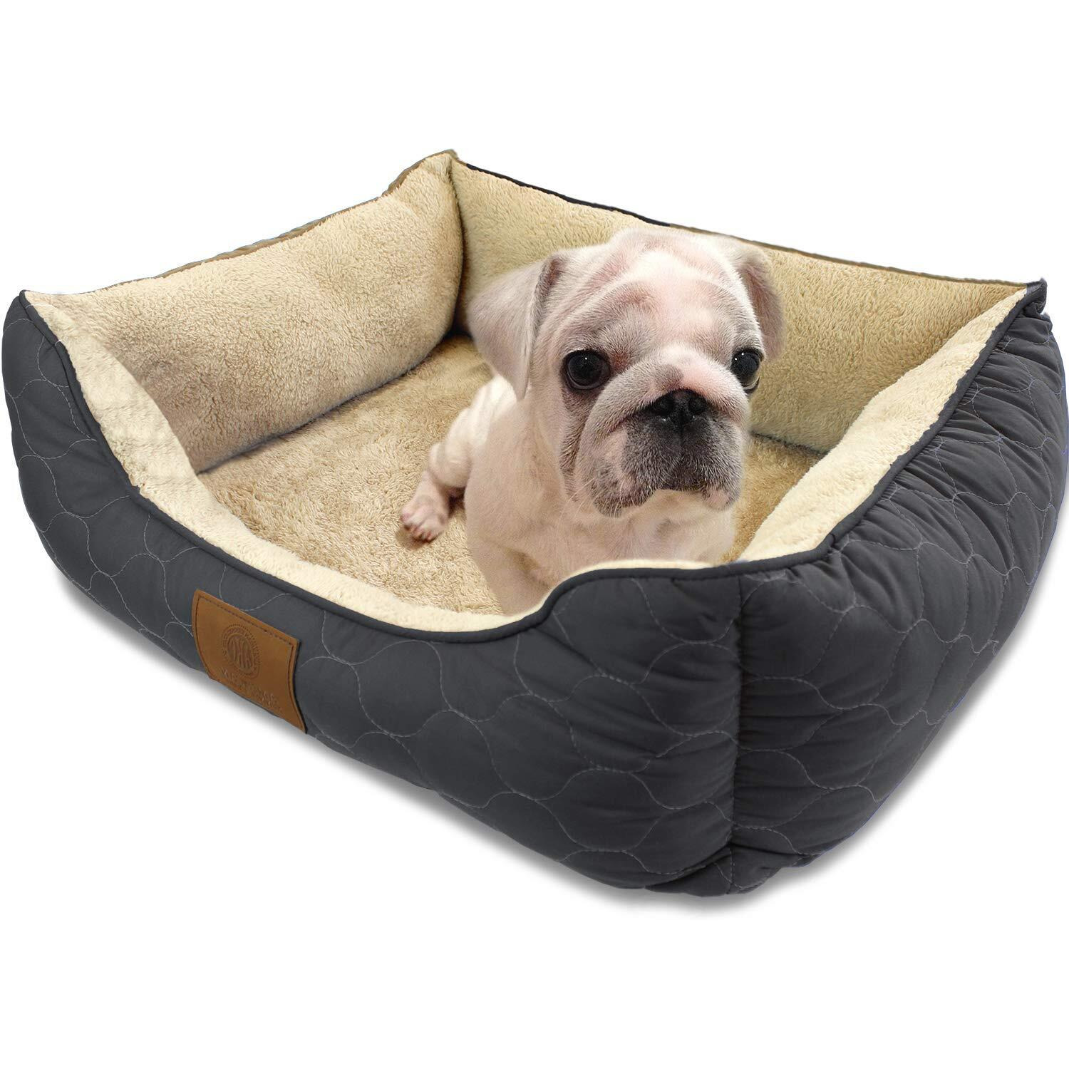 American Kennel Club Orthopedic Circle Stitch Cuddler Pet Bed, Gray 25X21X8""