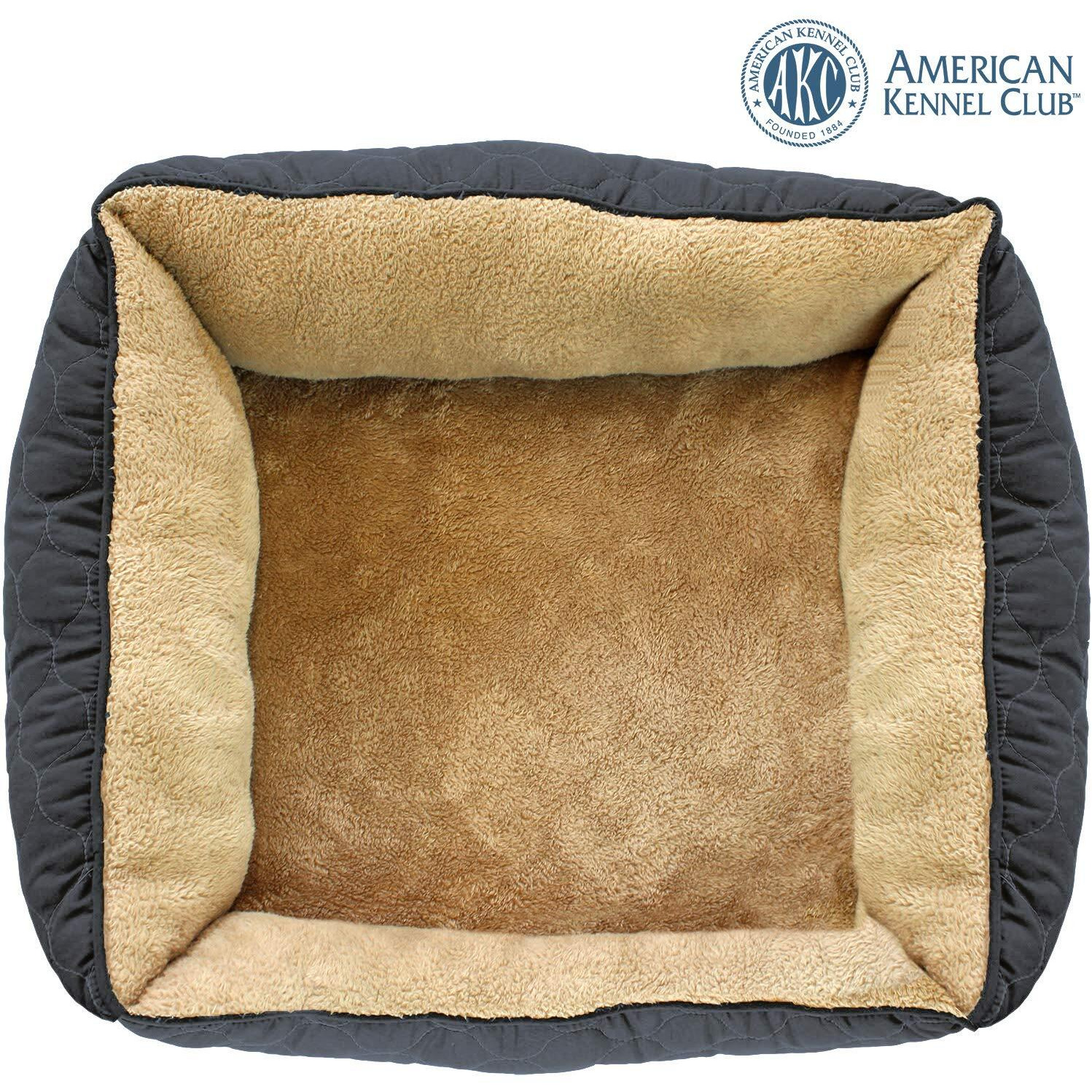 American Kennel Club Orthopedic Circle Stitch Cuddler Pet Bed, Gray 25X21X8""