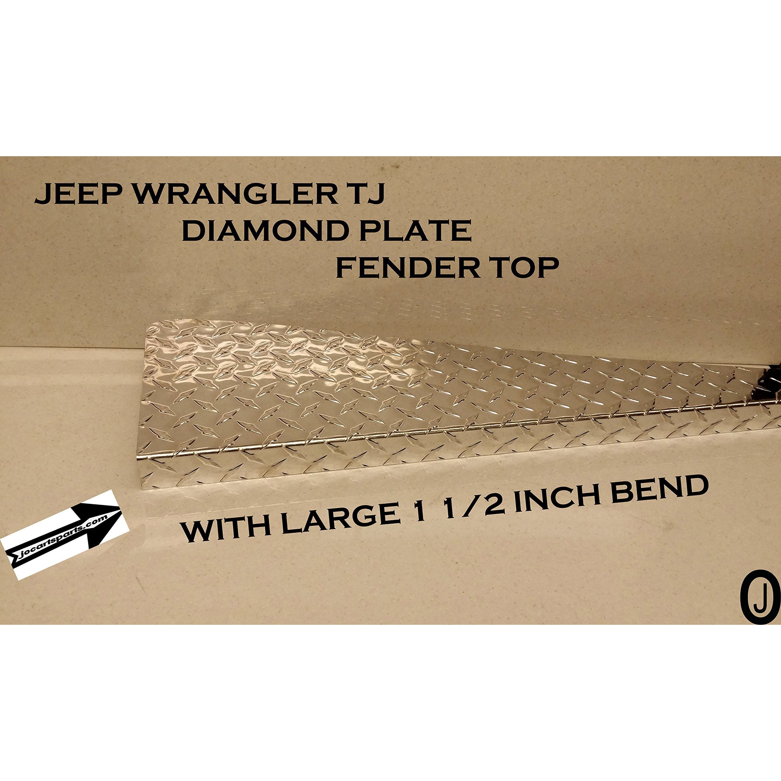 Fits Jeeep Wrangler Tj Diamond Plate Fender Top Covers With 1.5 Inch Bend