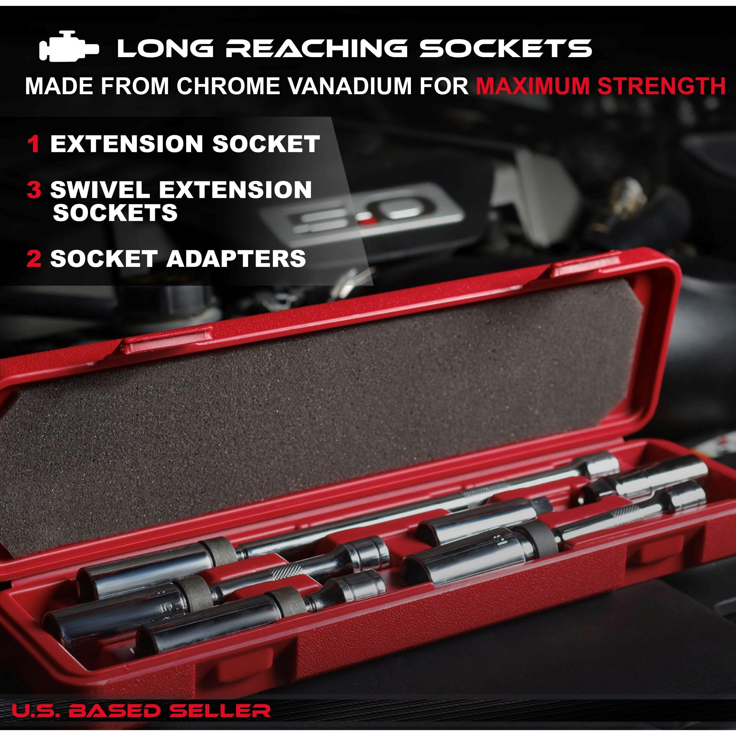 Abn Spark Plug Socket Set - 6 Piece 3/8In Drive Magnetic Socket Extension Set Spark Plug Removal Tool Set