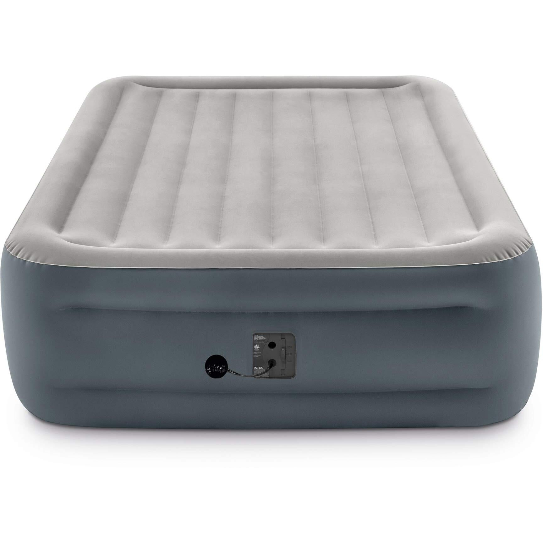 Intex Dura-Beam Series Essential Rest Airbed With Internal Electric Pump, Bed Height 18"", Queen (2020 Model)