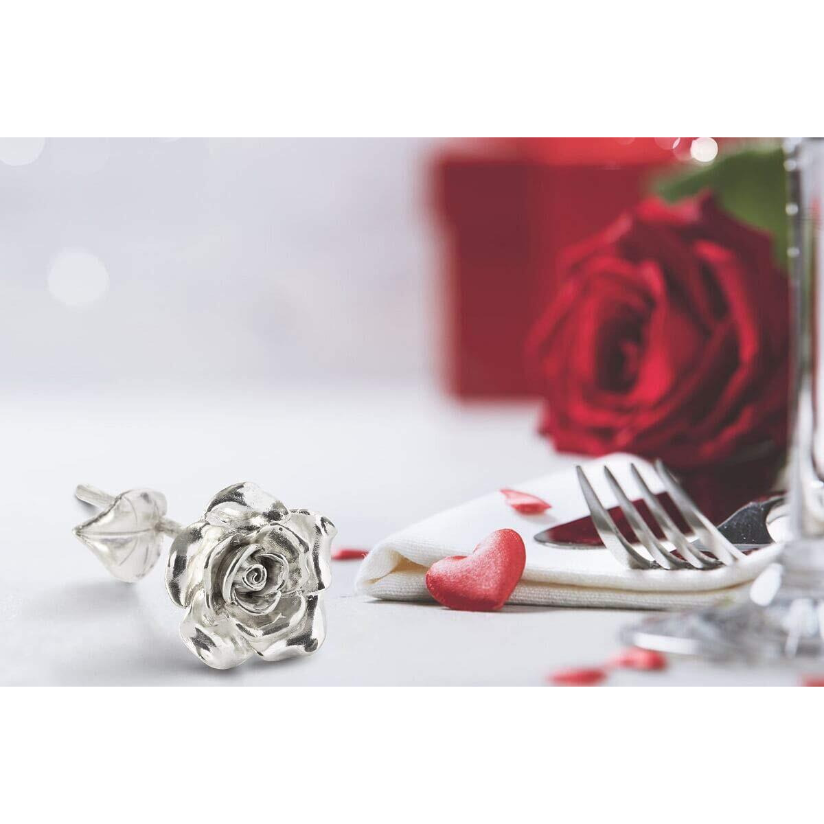 Beszone Tin Rose 10Th Anniversary For Her Gift - Tin Gift For 10 Year Wedding Anniversary For Couple Solid Pure Casted Tin Everlasting Rose Tenth Anniversary For Wife Tin Aluminum Gift For Family