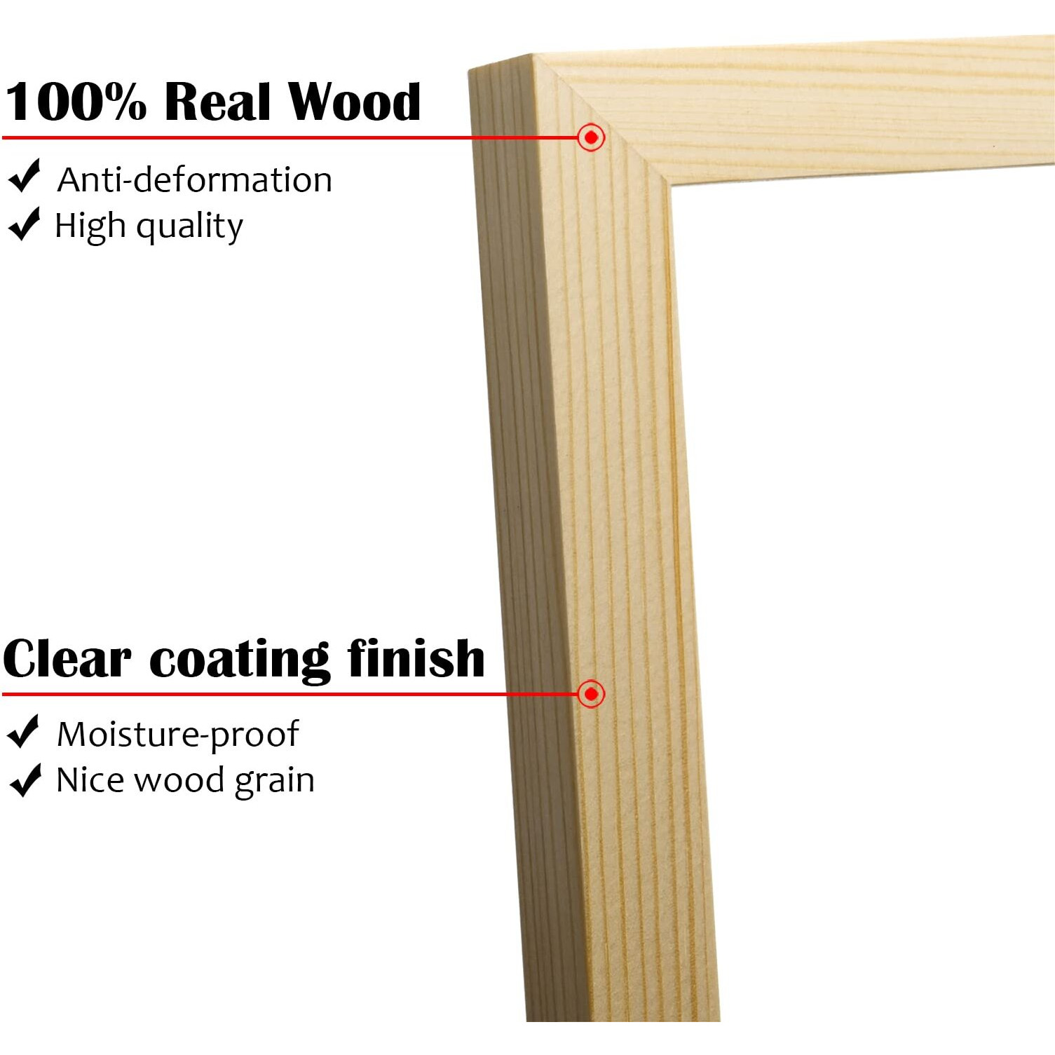 Kinlink 11X14 Picture Frames Natural Wood Frames With Acrylic Plexiglass For Pictures 5X7/8X10 With Mat Or 11X14 Without Mat, Tabletop And Wall Mounting Display, Set Of 4