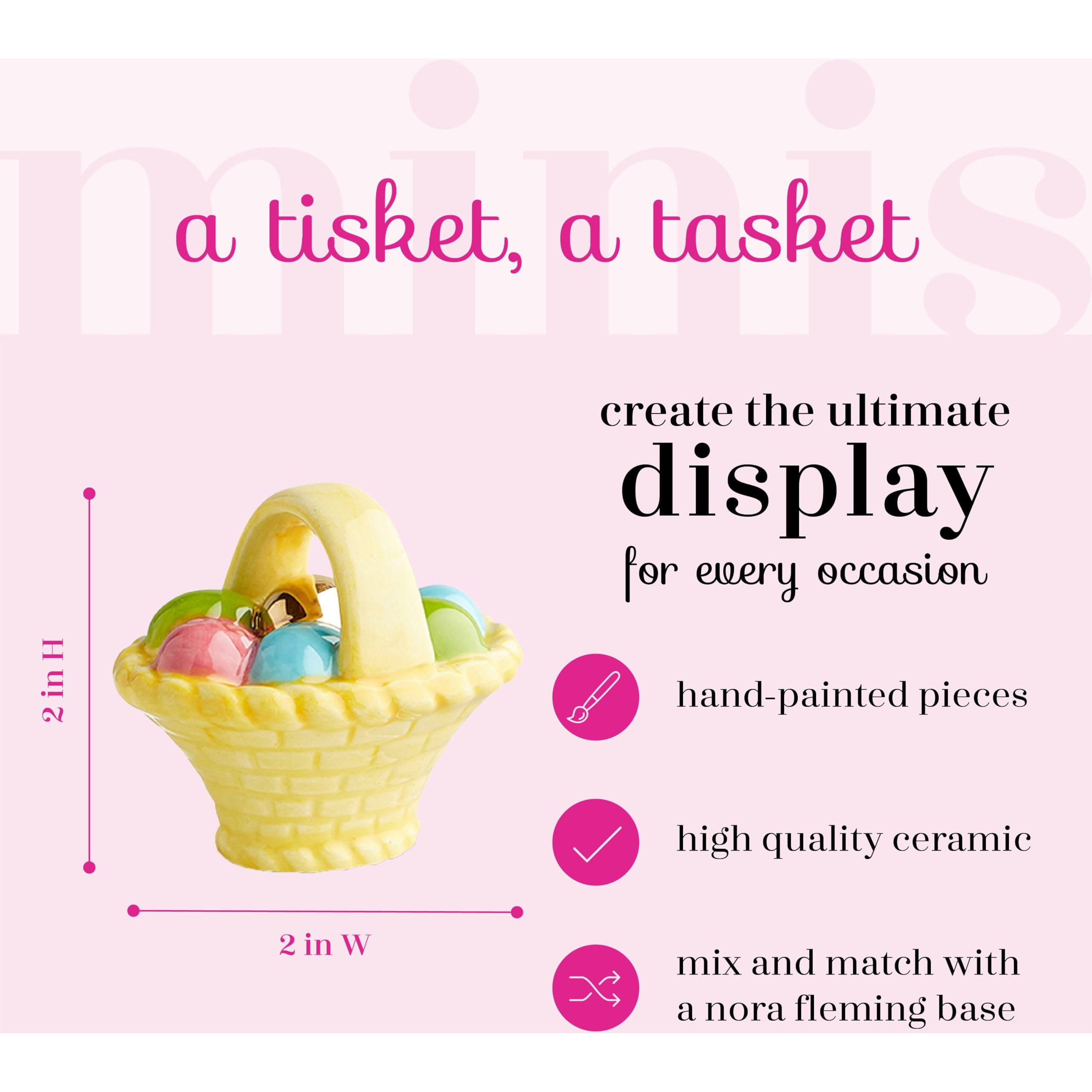 Nora Fleming A Tisket, A Tasket (Basket With Eggs) A214 - Hand-Painted Ceramic Holiday D  Cor - Spring Minis For The Home And Office