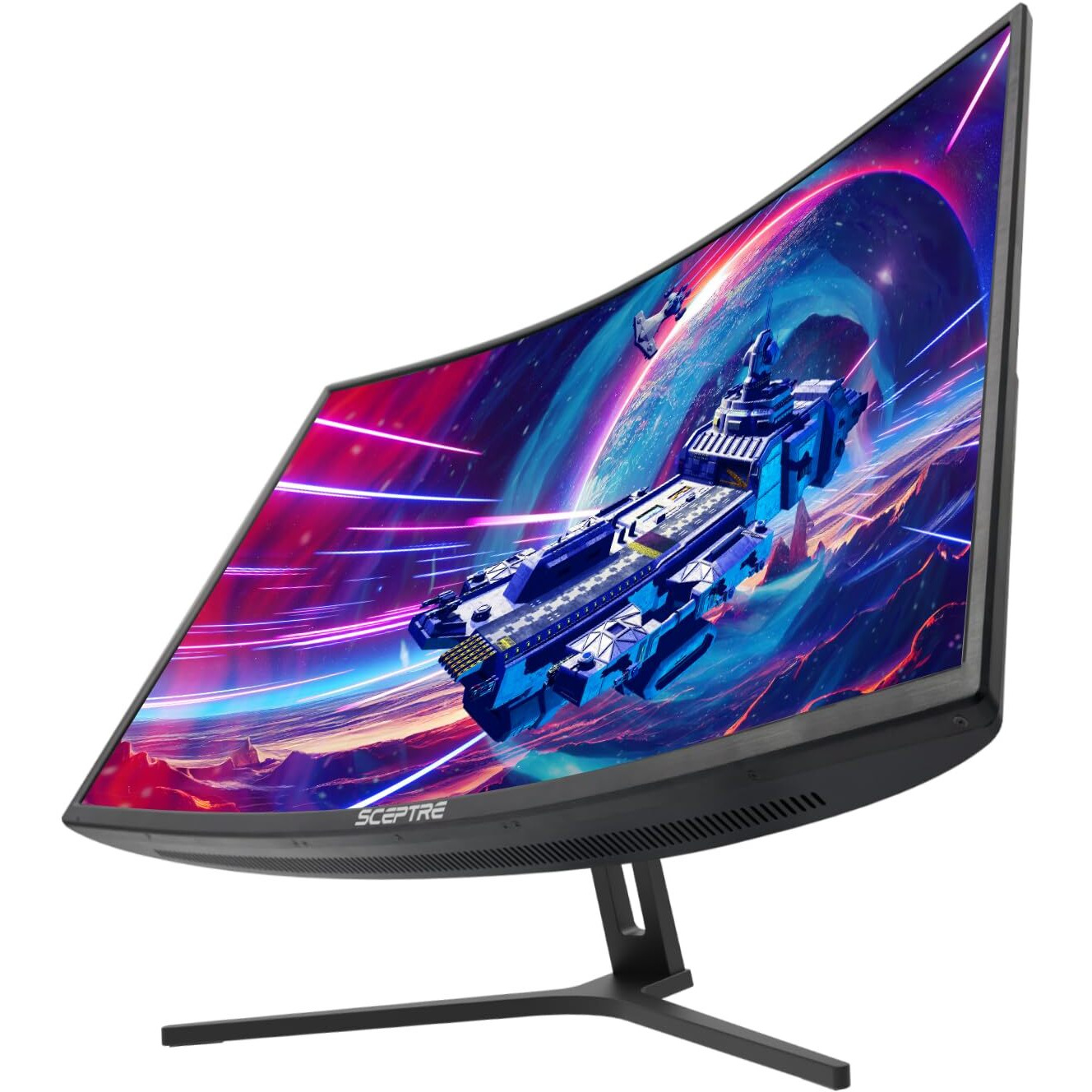 Sceptre 32-Inch Curved Gaming Monitor Overdrive Up To 240Hz Displayport 165Hz 144Hz Hdmi Amd Freesync Build-In Speakers, Machine Black (C325B-185Rd)
