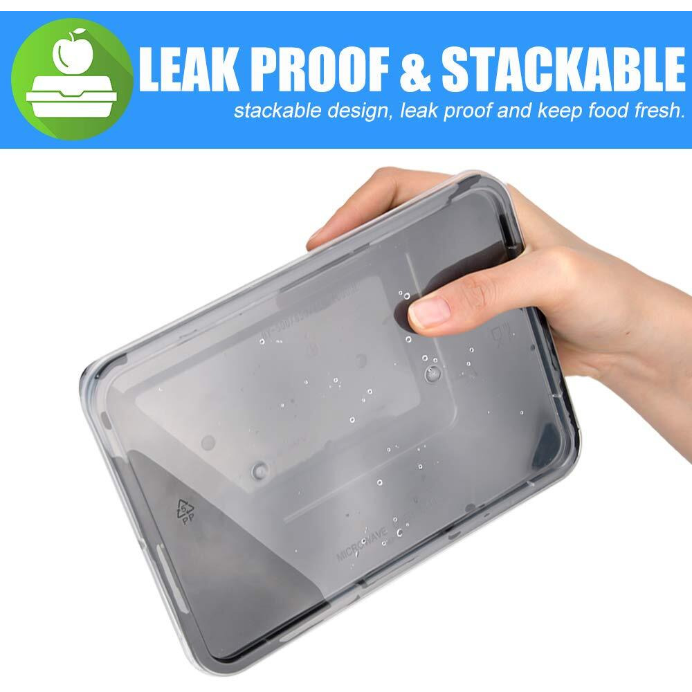 Oranlife Food Containers, 50 Pack Disposable Meal Storage Lunch Containers Plastic Insulated Reusable&Microwavable Bento Boxes With Lids For Dishwasher/Freezer Safe Bpa Free (750 Ml/ 26 Oz)